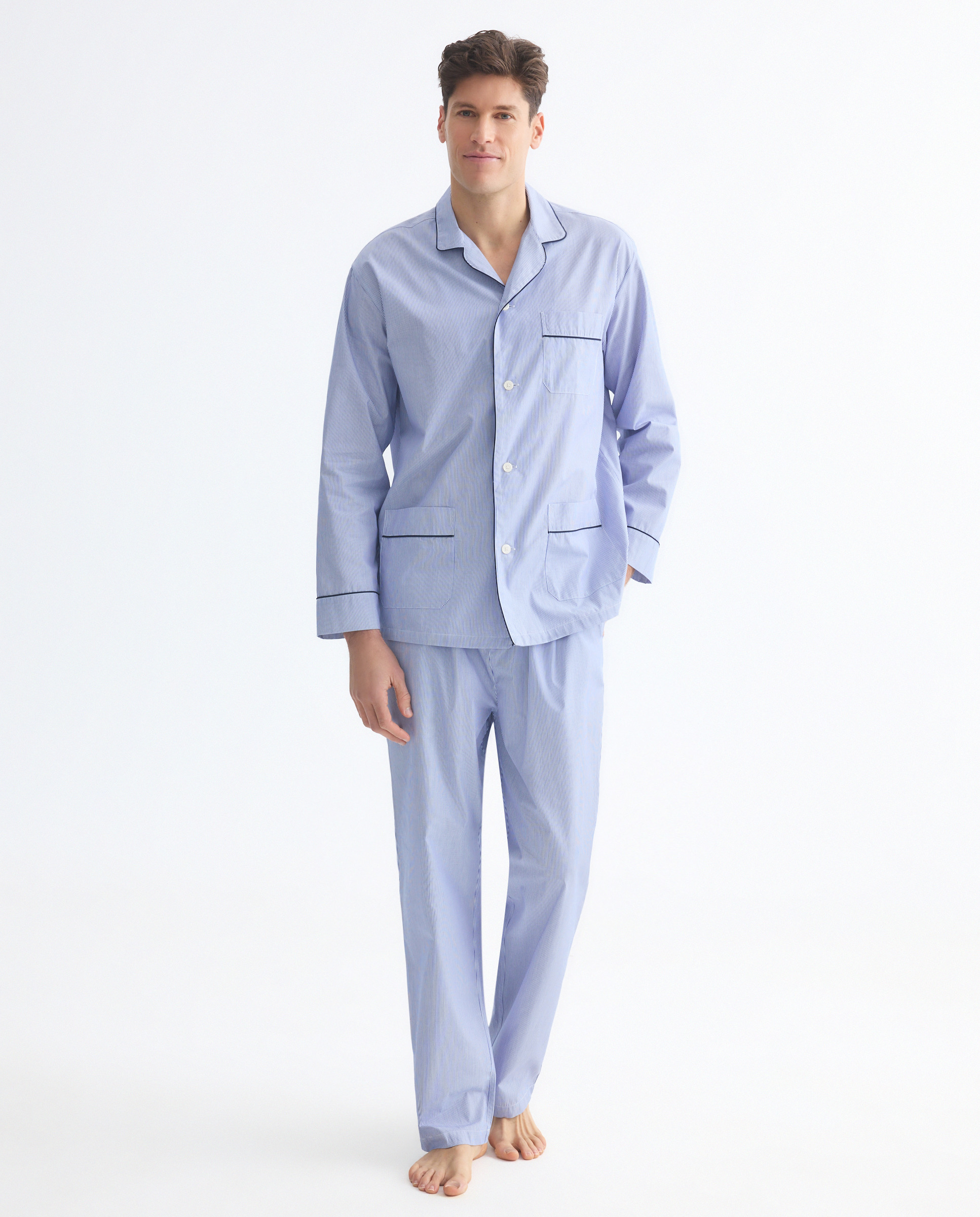 Imagem 0 de Pijama de Popelina em Tecido às Riscas