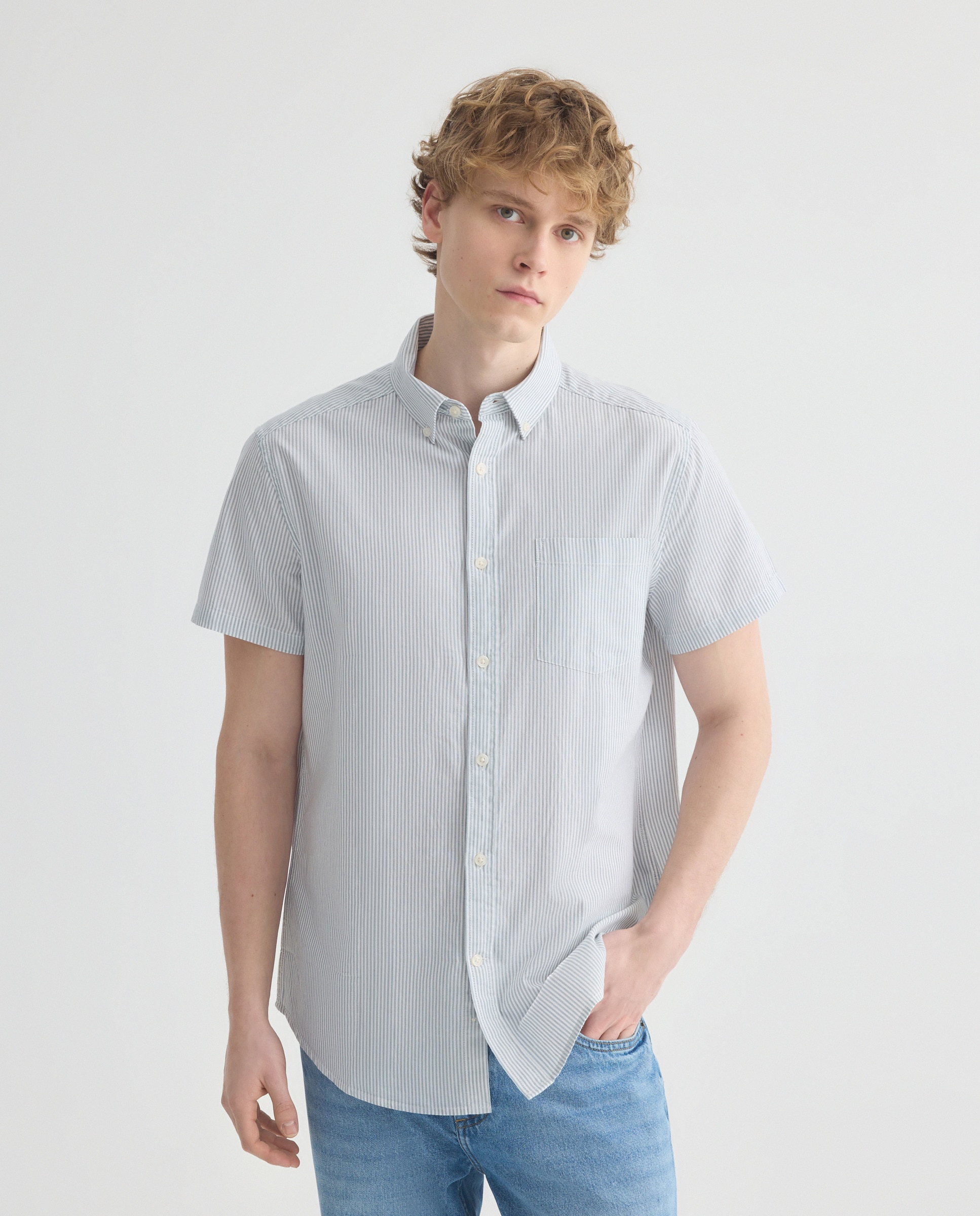 Imagen 0 de Camisa sport manga corta hombre chambray