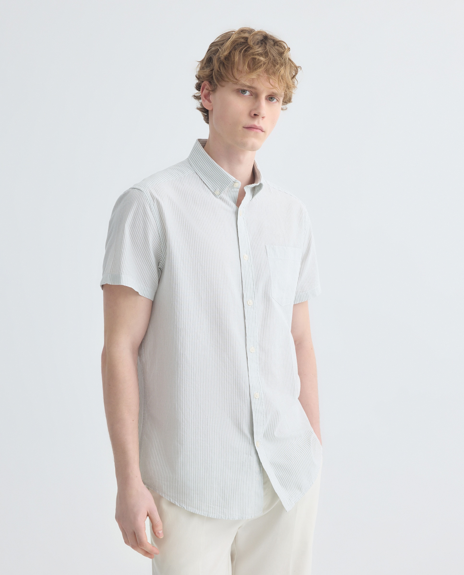 Imagen 0 de Camisa sport manga corta hombre chambray