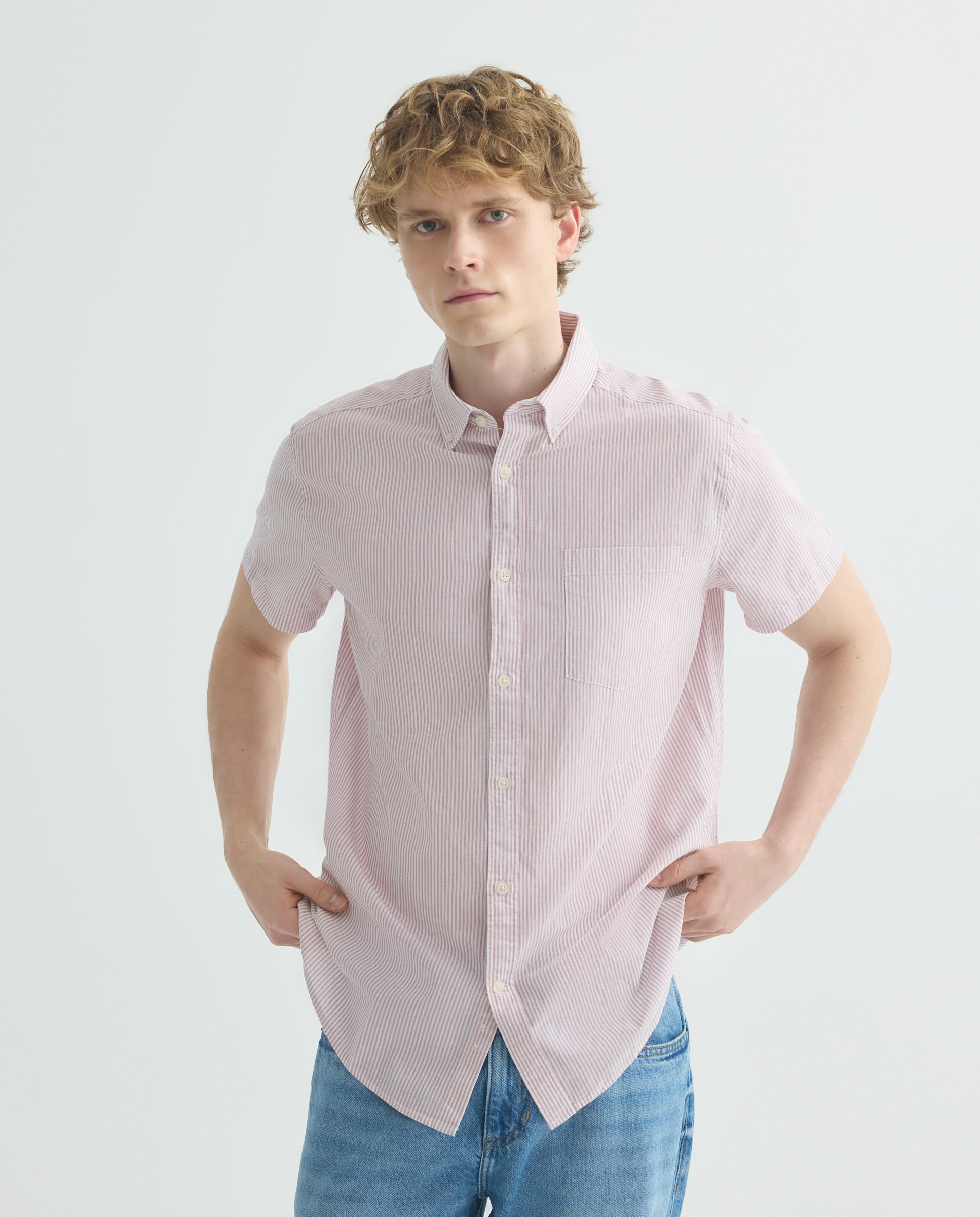 Imagen 0 de Camisa sport manga corta hombre chambray