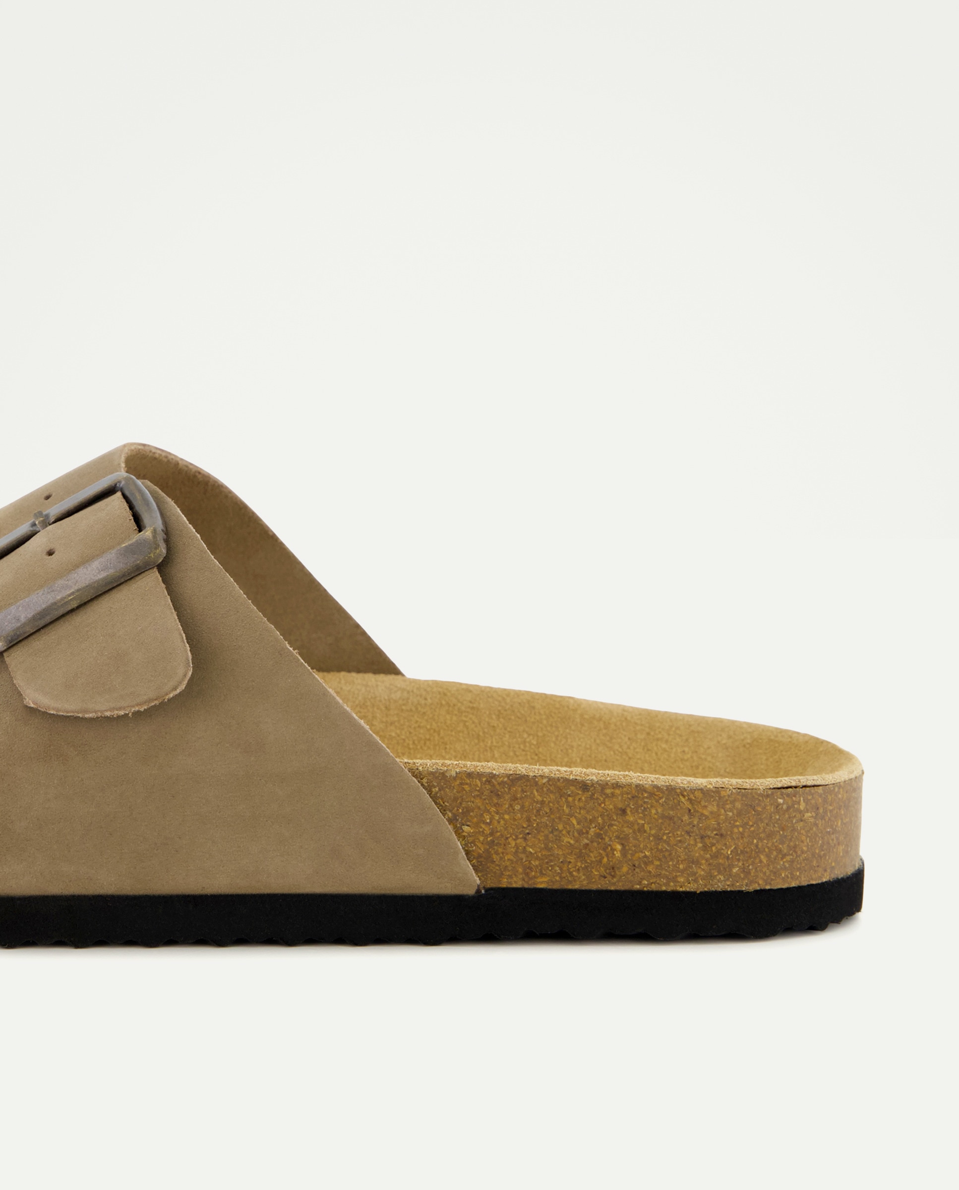 Sandalia bio dos hebillas de piel con piso de goma 520 Kaki-5