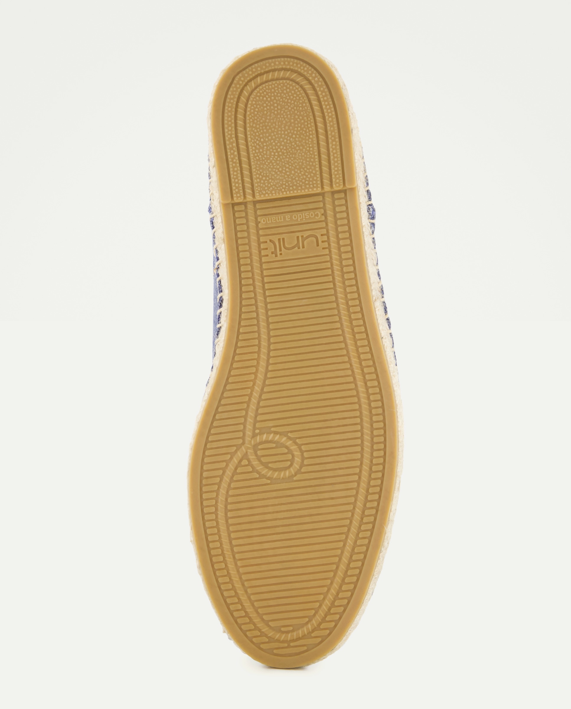 Zapato cordones lona lavada de hombre con piso de yute 400 Azul-6