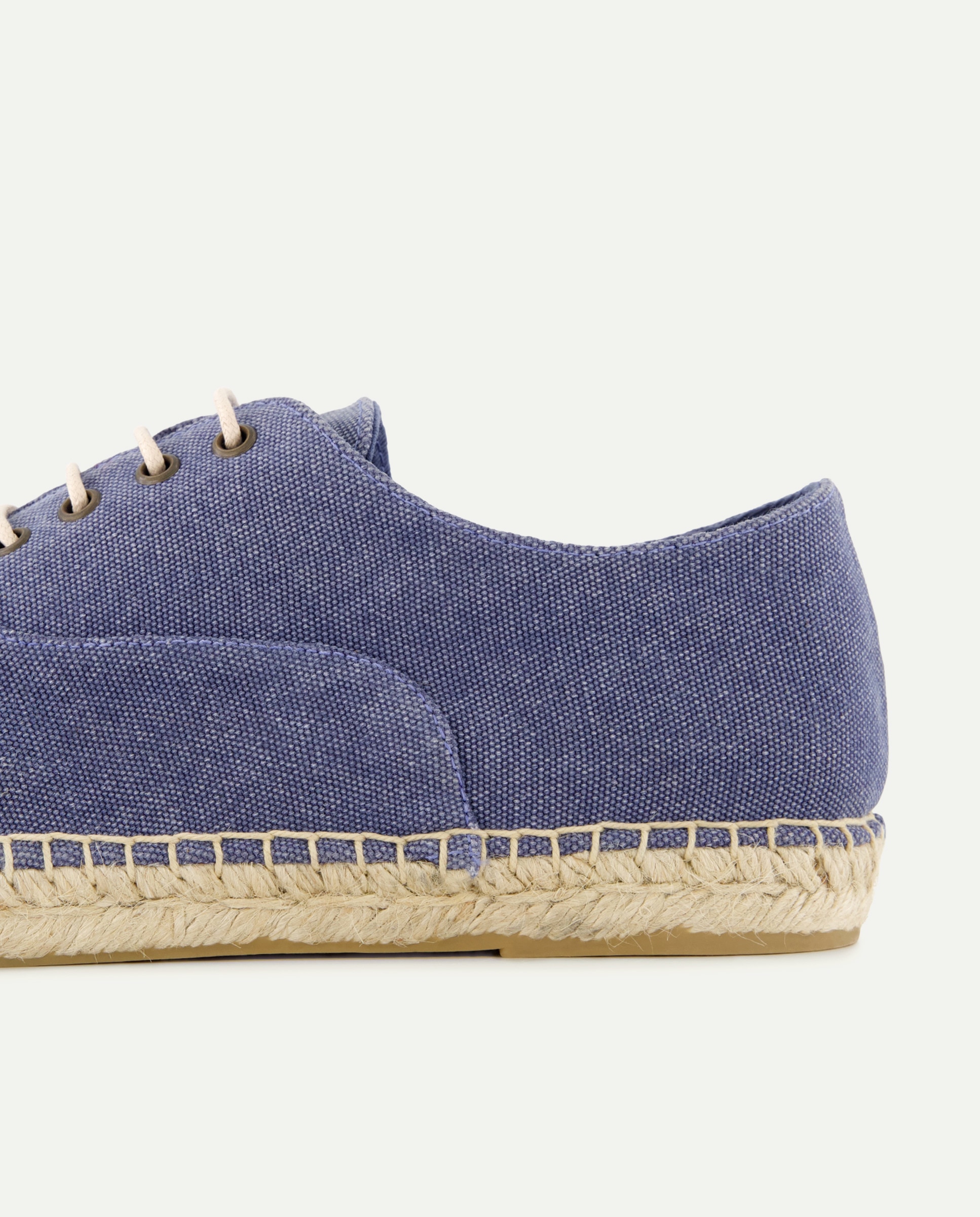 Zapato cordones lona lavada de hombre con piso de yute 400 Azul-5