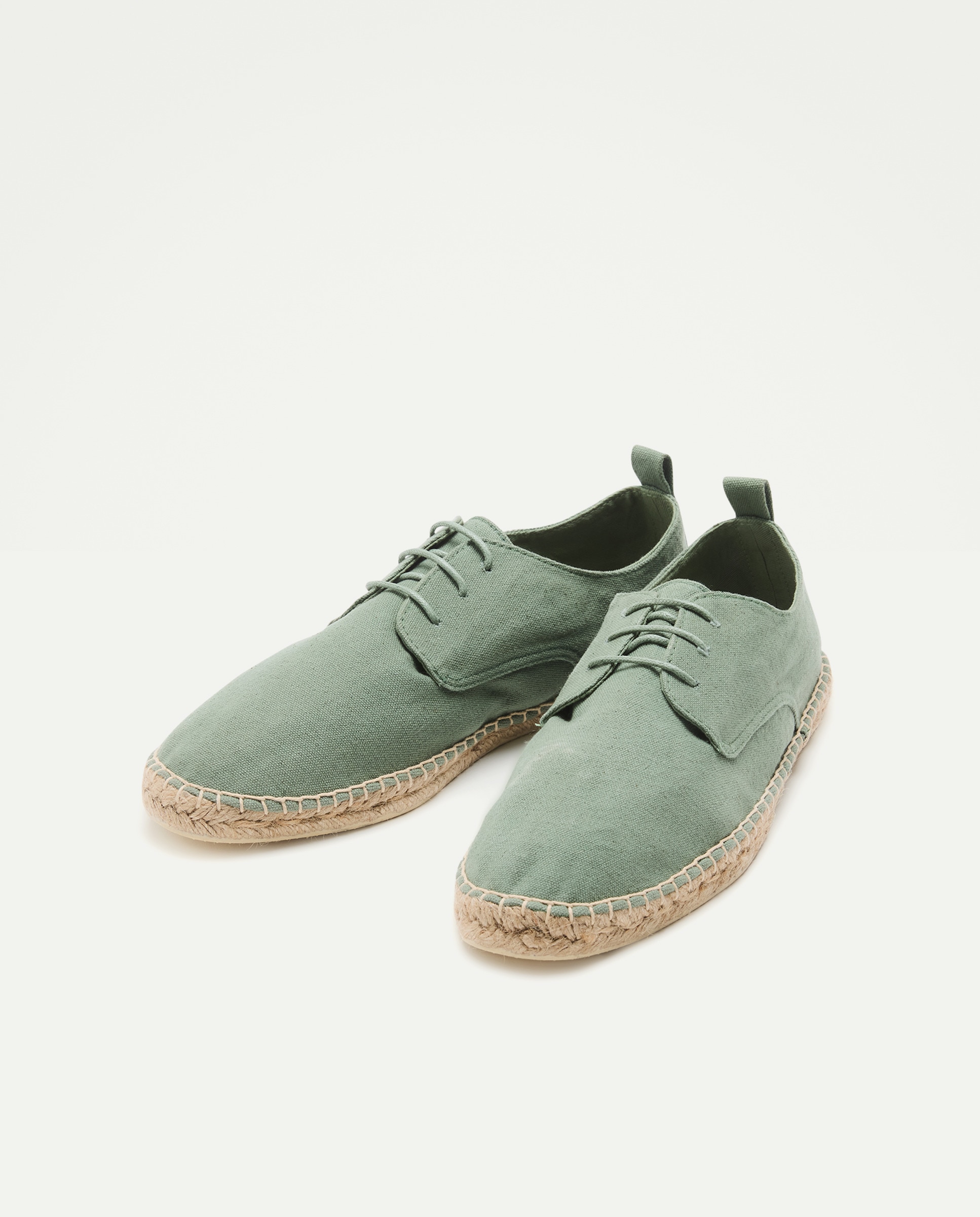 Zapato cordones lona de hombre con piso de yute 520 Kaki-2