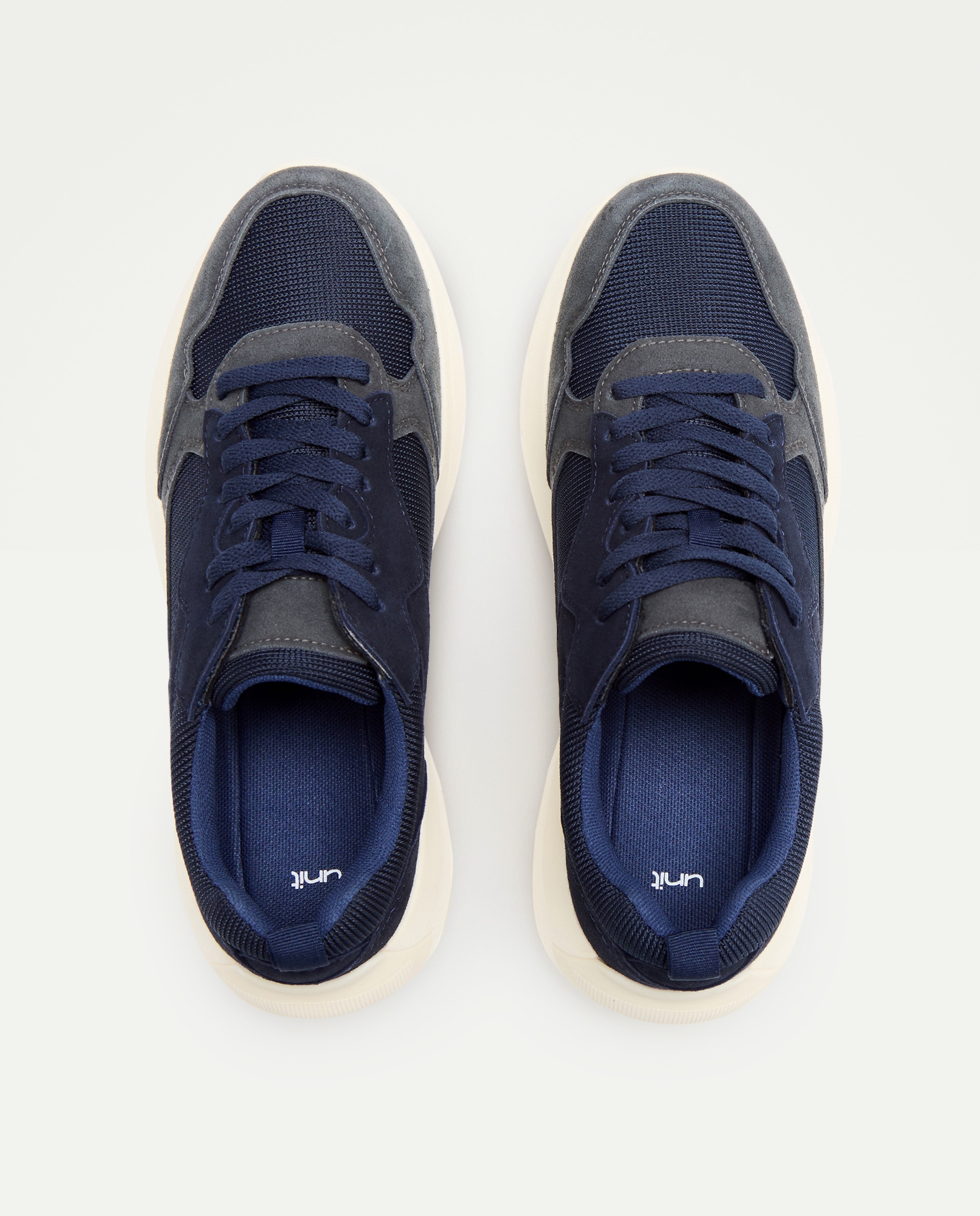 Deportivo cordones de hombre de serraje y nylon con piso ligero Azul marino-4