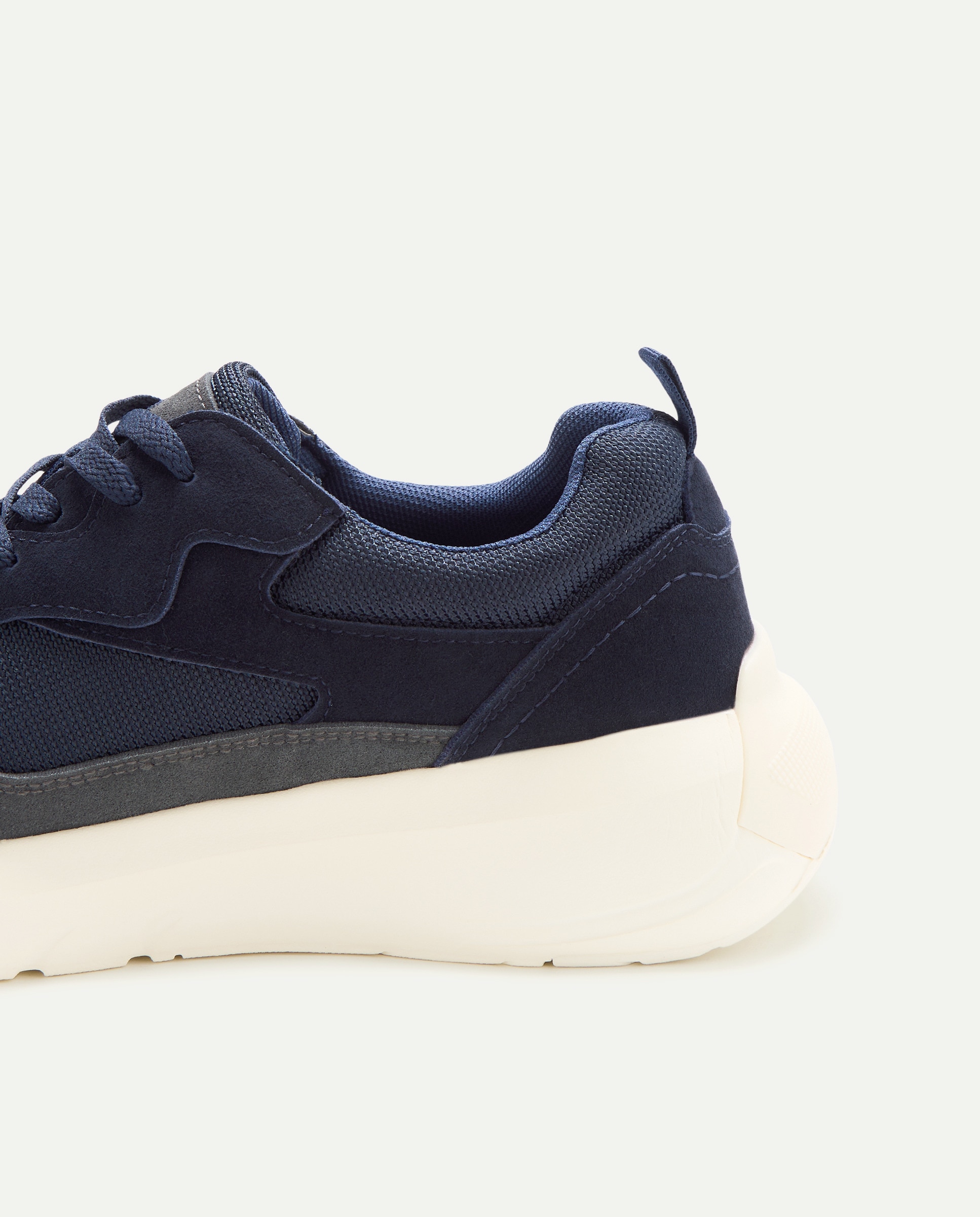 Deportivo cordones de hombre de serraje y nylon con piso ligero Azul marino-5