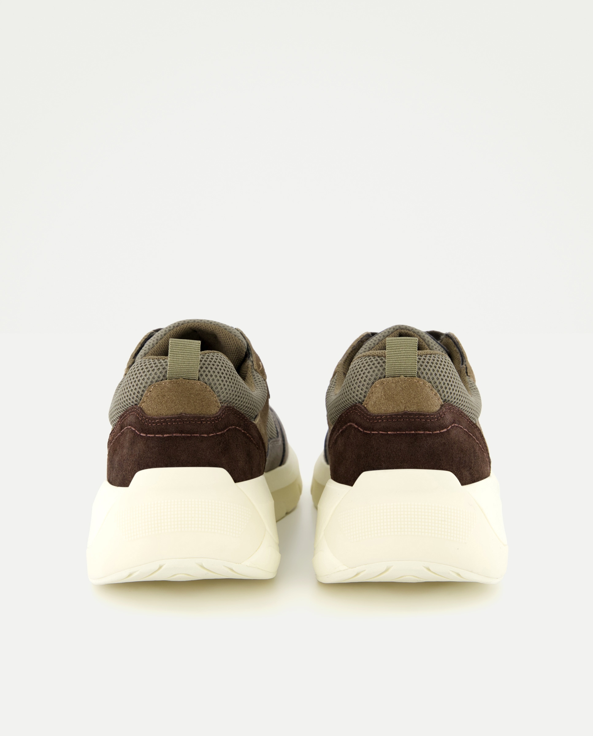 Deportivo cordones de hombre de serraje y nylon con piso ligero 520 Kaki-3