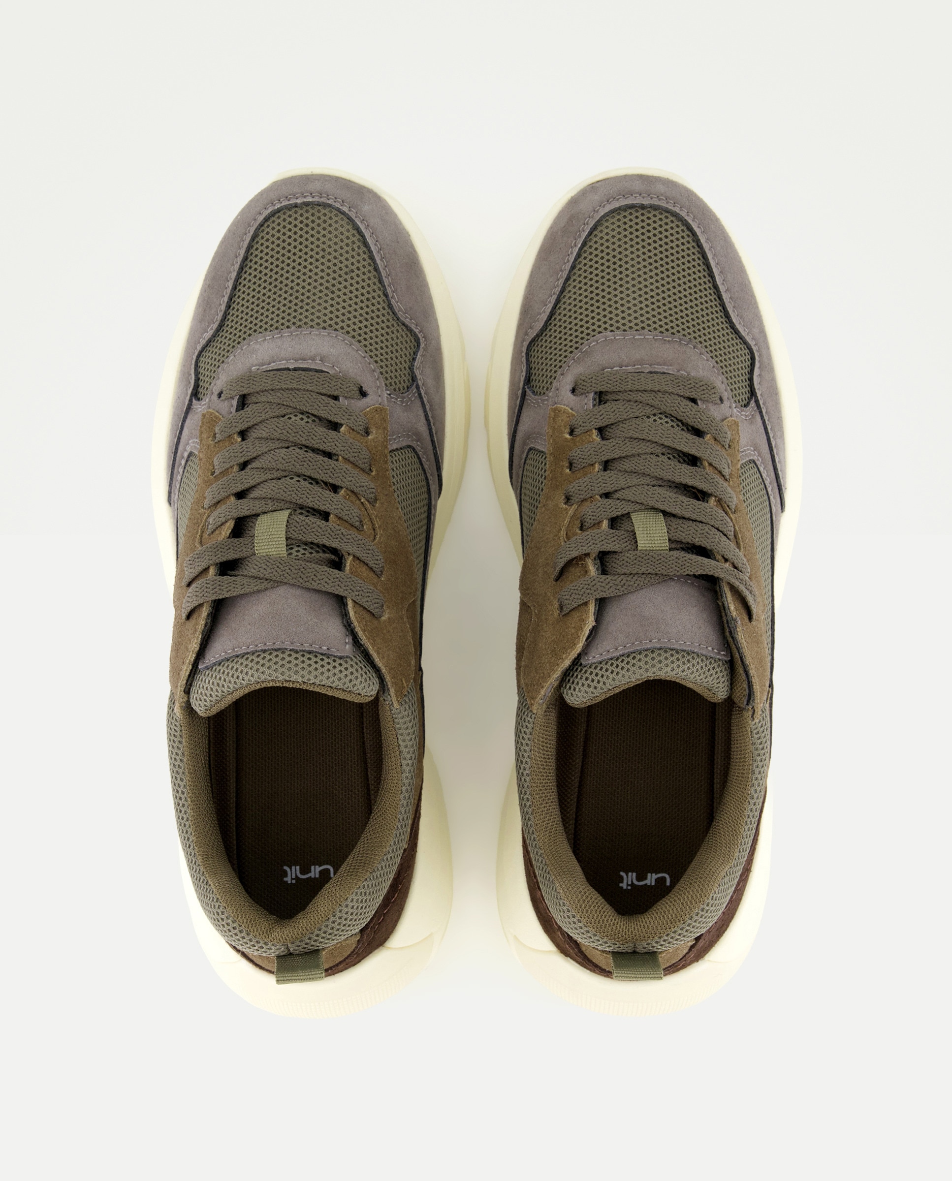 Deportivo cordones de hombre de serraje y nylon con piso ligero 520 Kaki-4