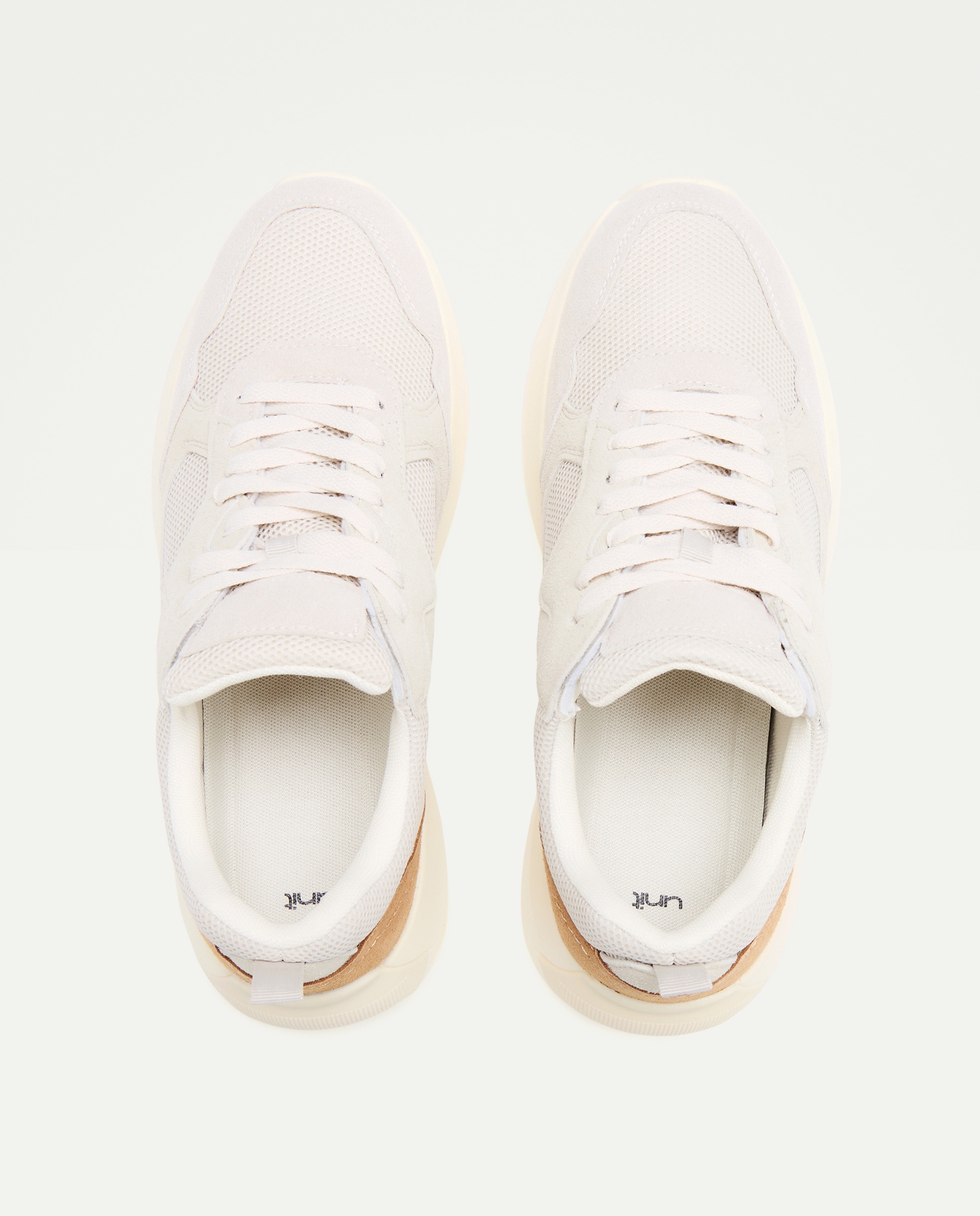 Deportivo cordones de hombre de serraje y nylon con piso ligero Beige-4