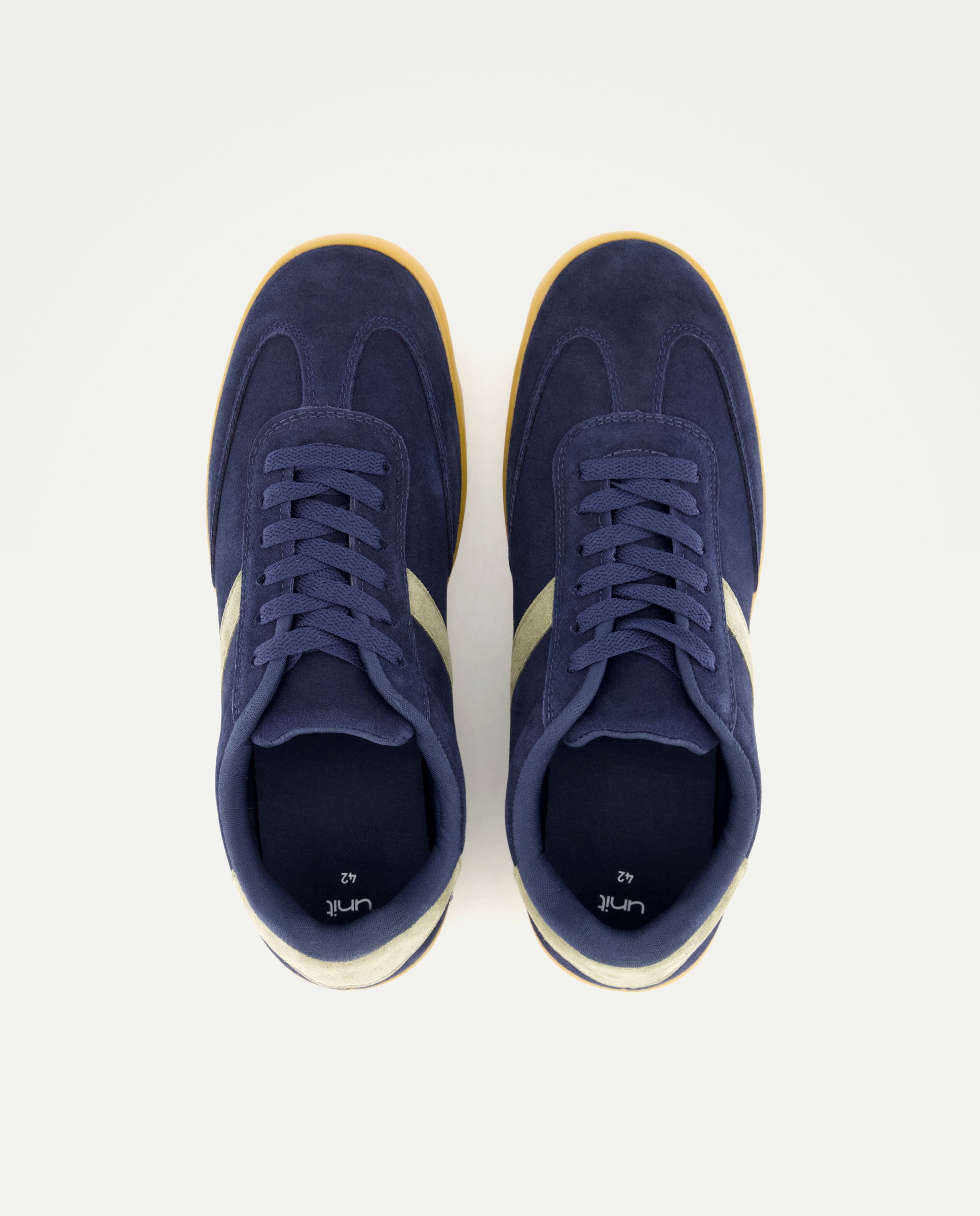 Deportivo cordones de hombre de serraje con piso de goma Azul marino-4