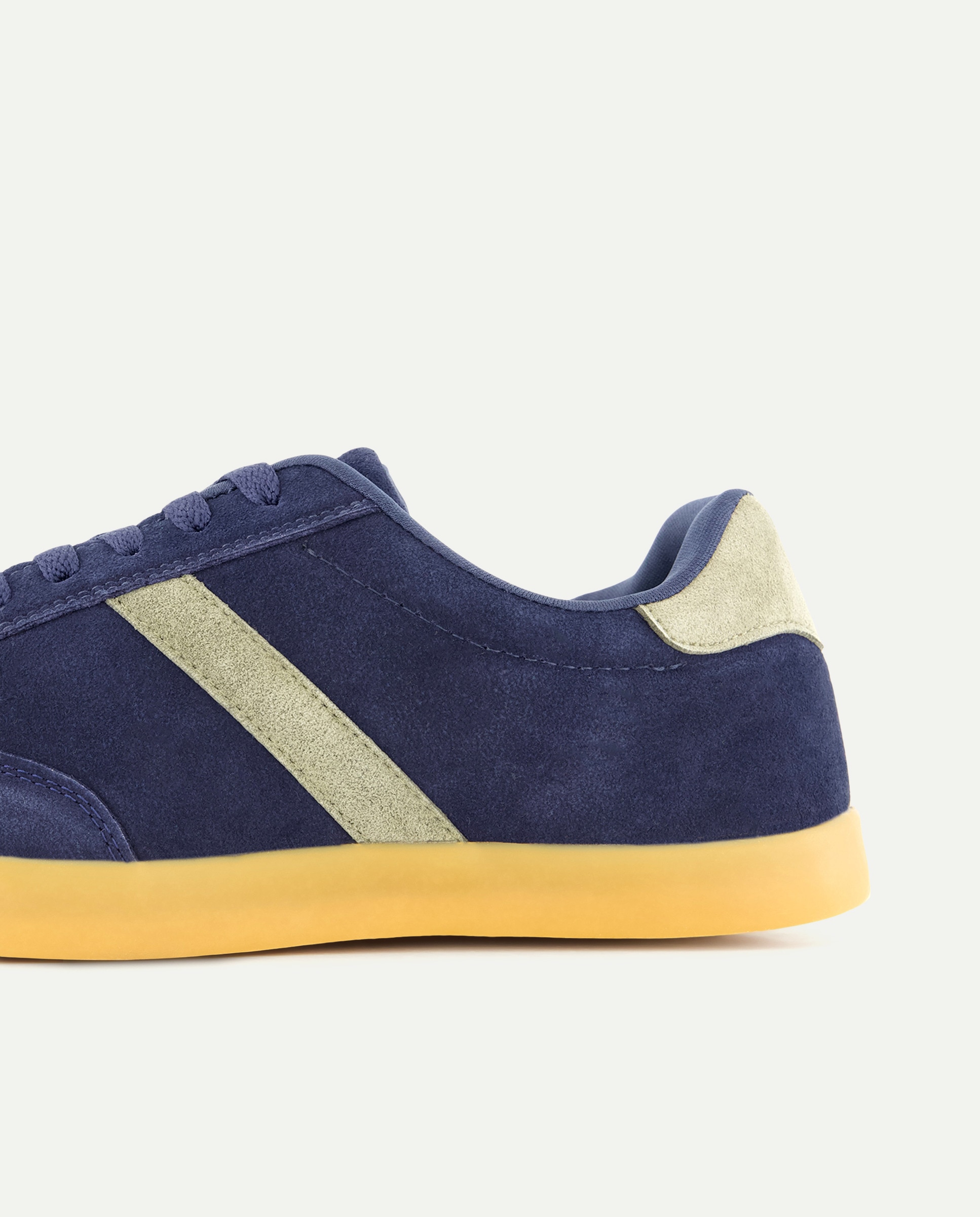 Deportivo cordones de hombre de serraje con piso de goma Azul marino-5