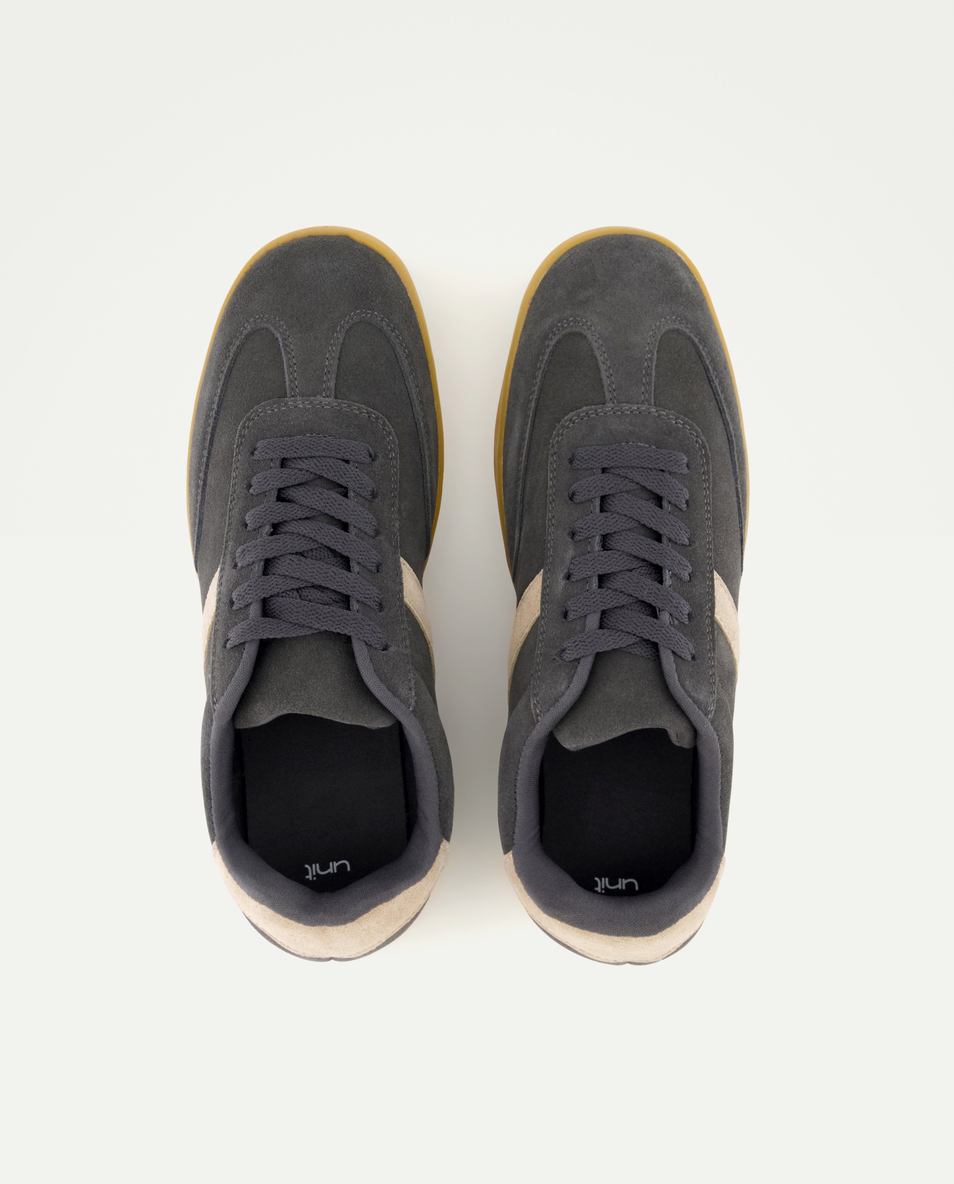 Deportivo cordones de hombre de serraje con piso de goma 820 Gris medio-4