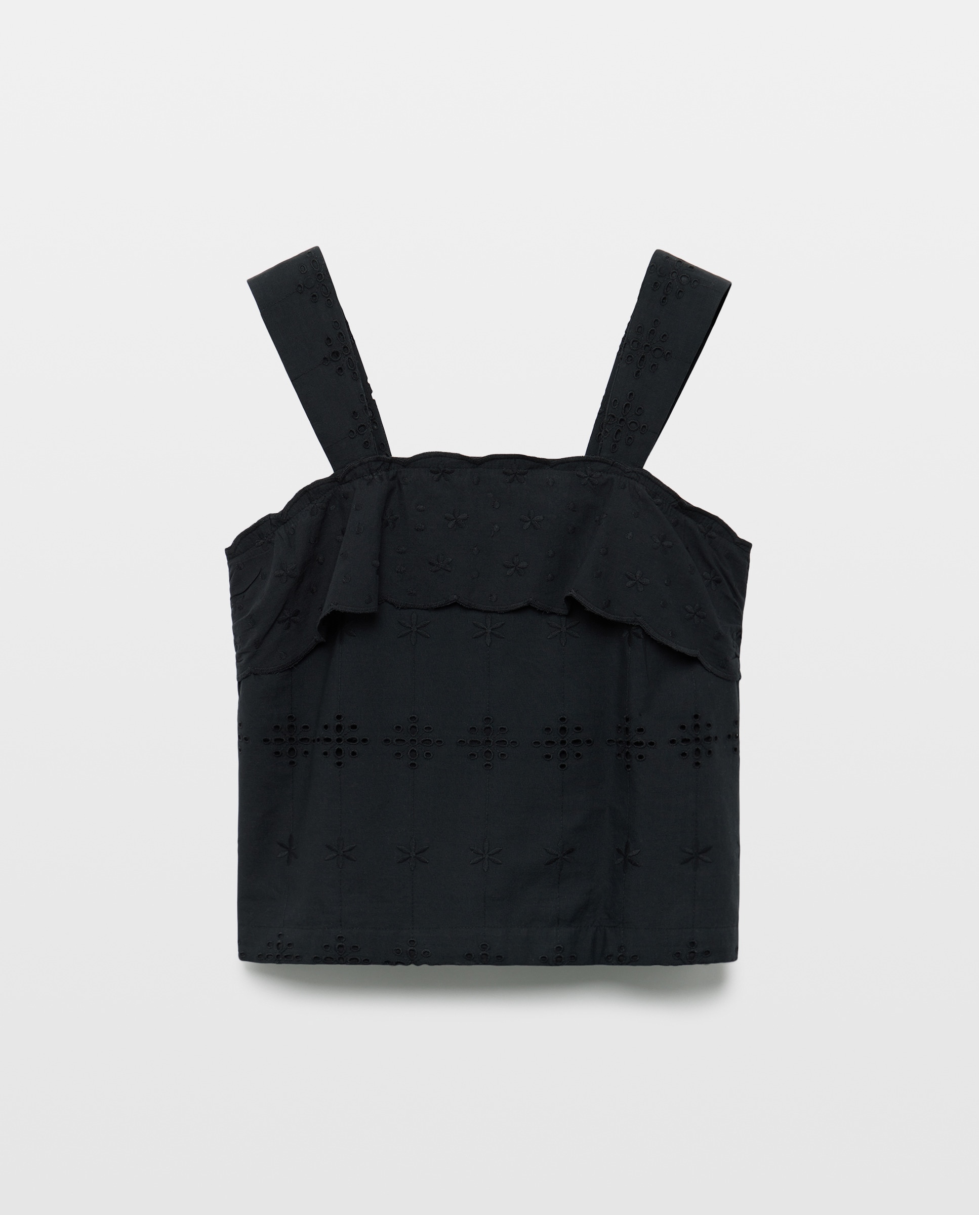 Top de mujer bordado total look Negro-4