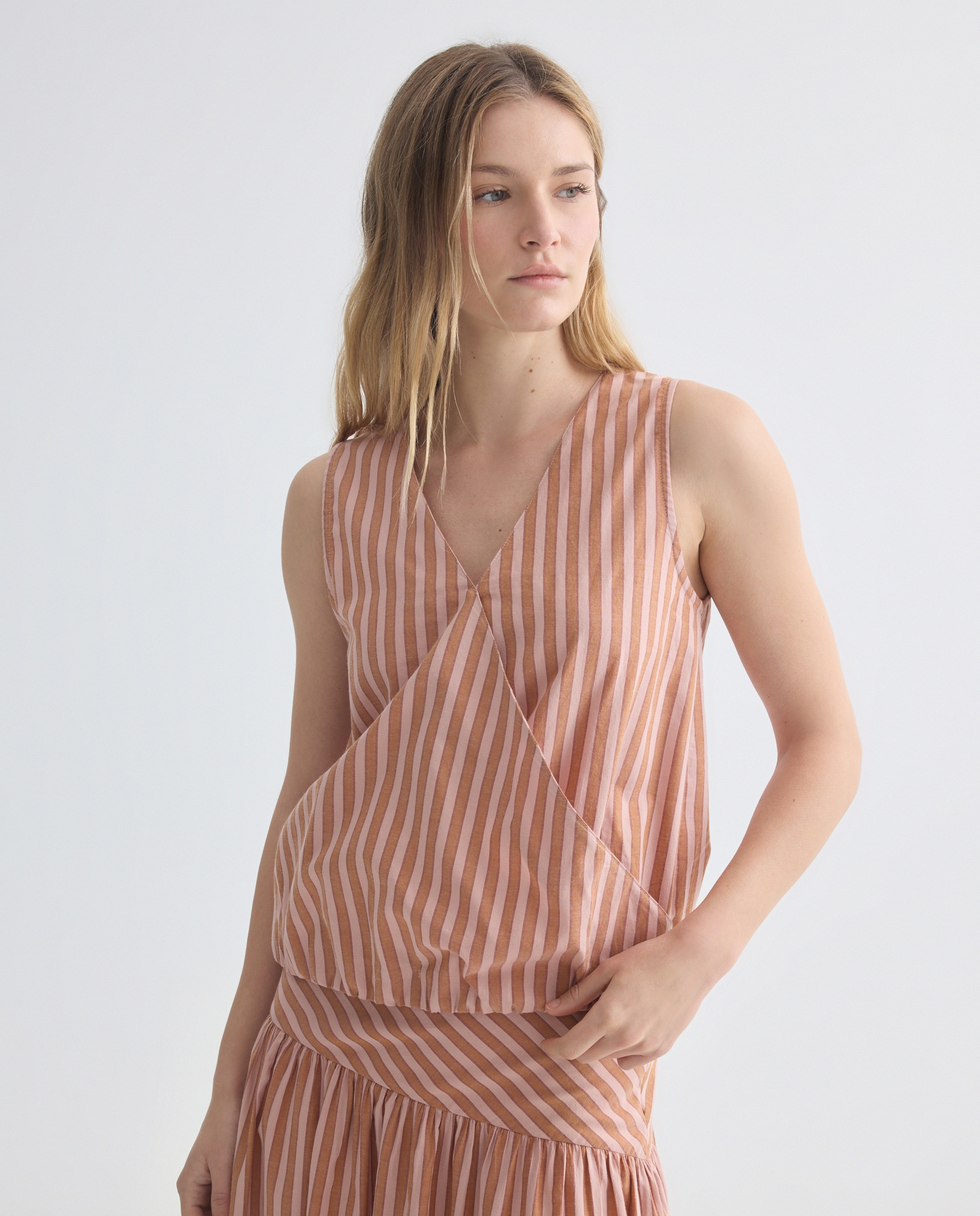 Imagen 0 de Blusa de mujer de rayas total look