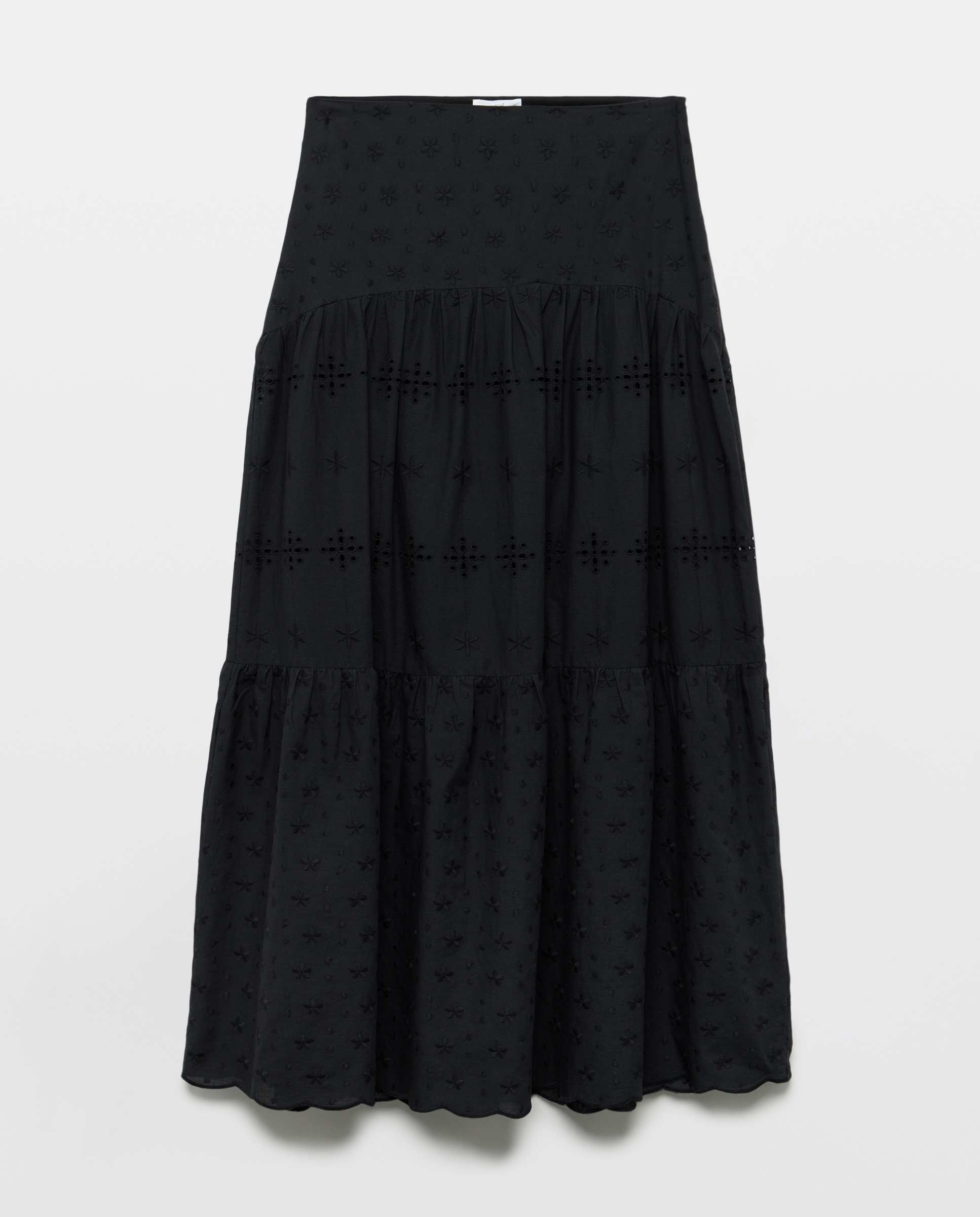 Falda de mujer bordada total look Negro-4