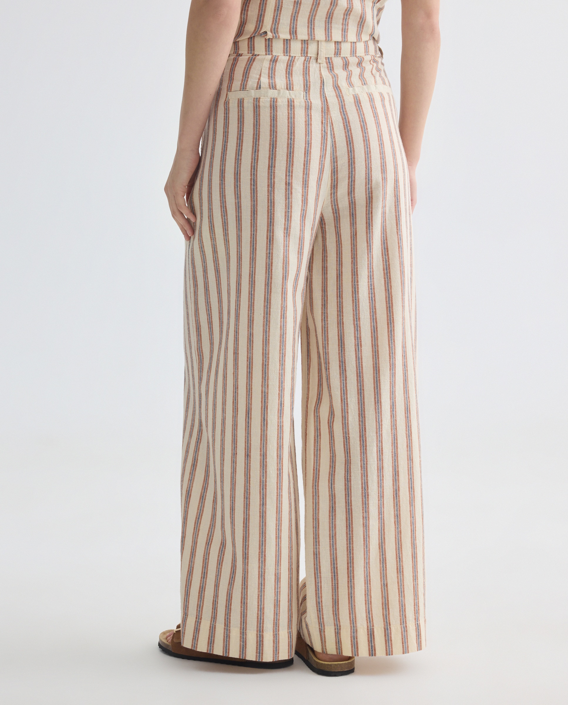 Pantalón de mujer de rayas total look Azul marino-3