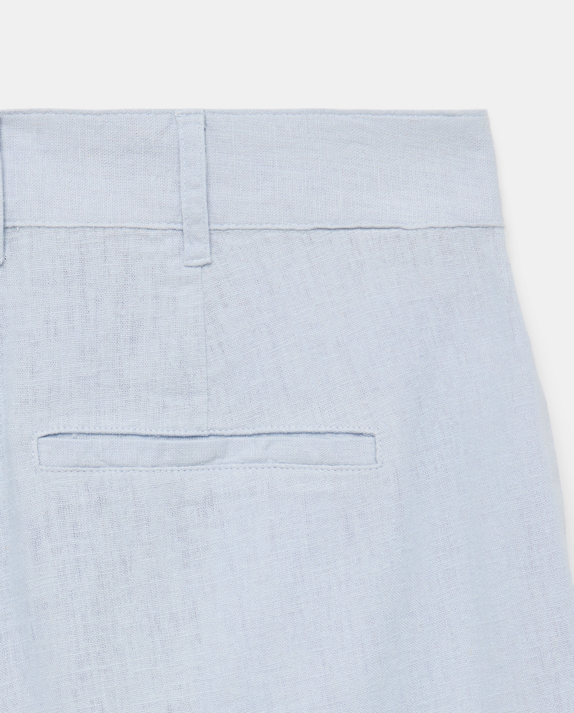Pantalón de mujer corto con lino 400 Azul-5