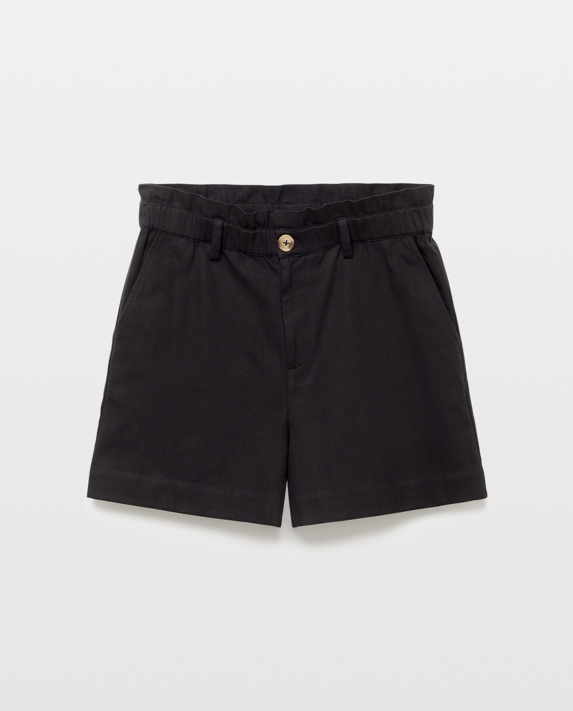 Shorts de mujer con cintura elástica Negro-4