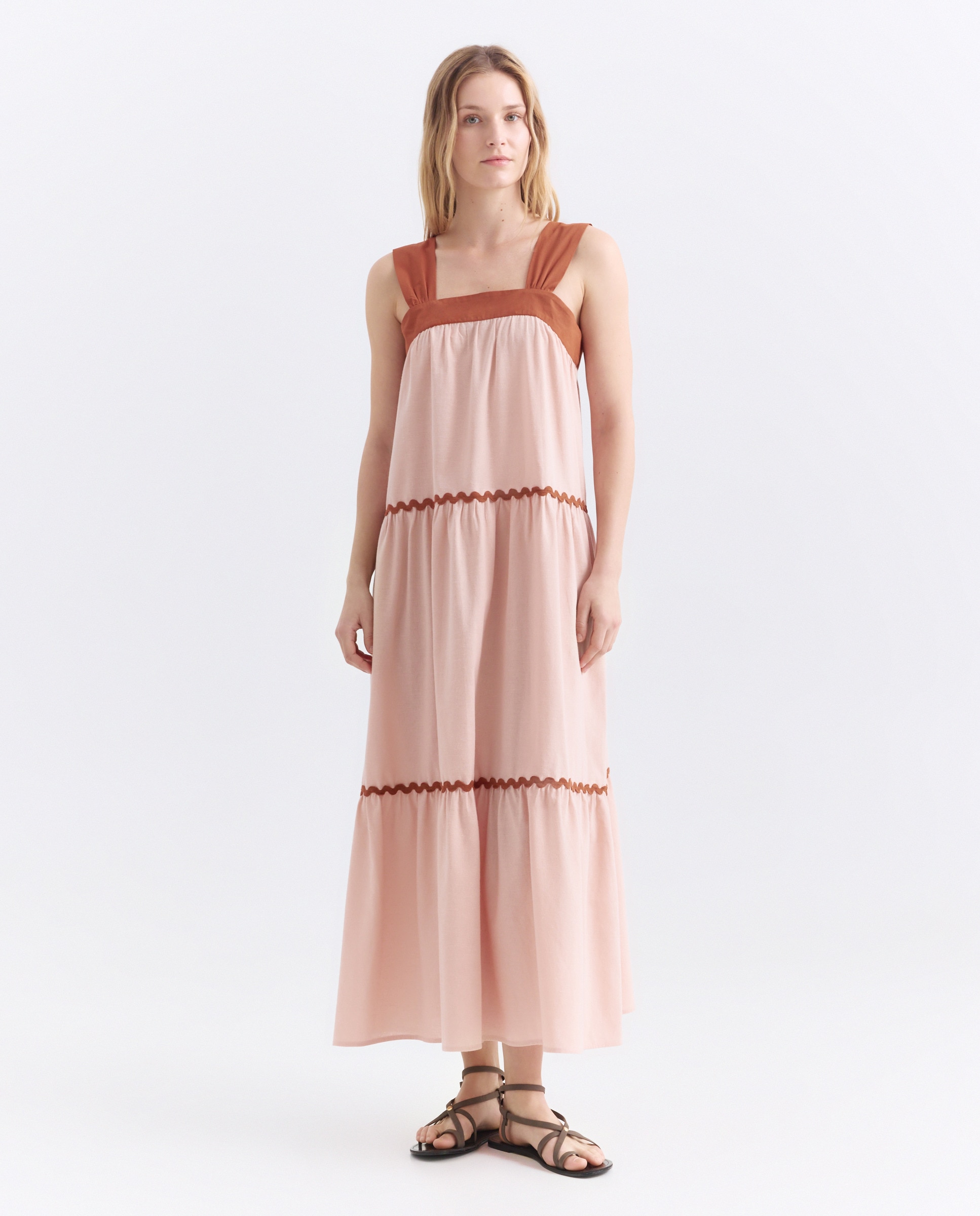 Vestido de mujer con contrastes 200 Rosa-2