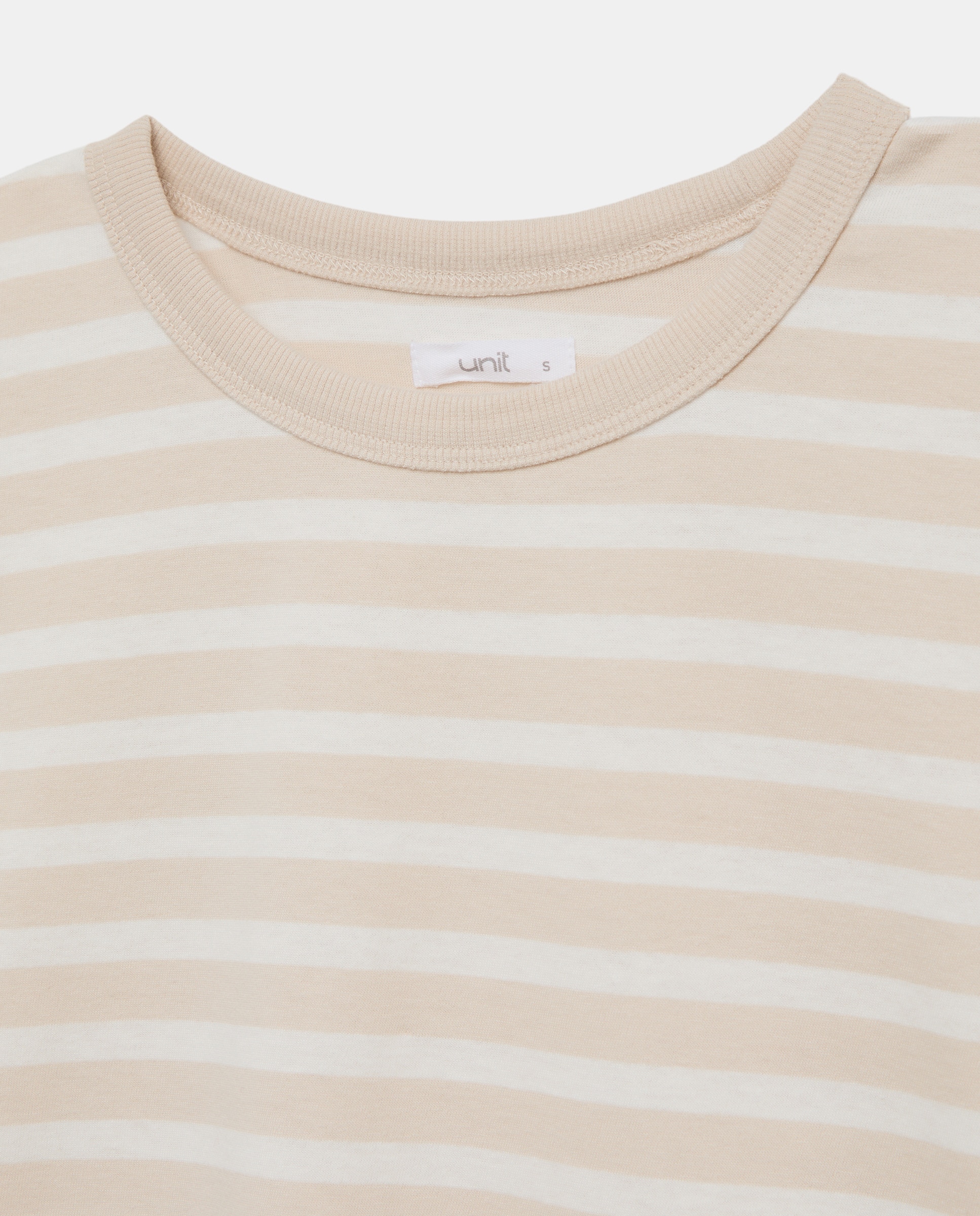 Camiseta básica de mujer cuello caja rayas Blanco-5