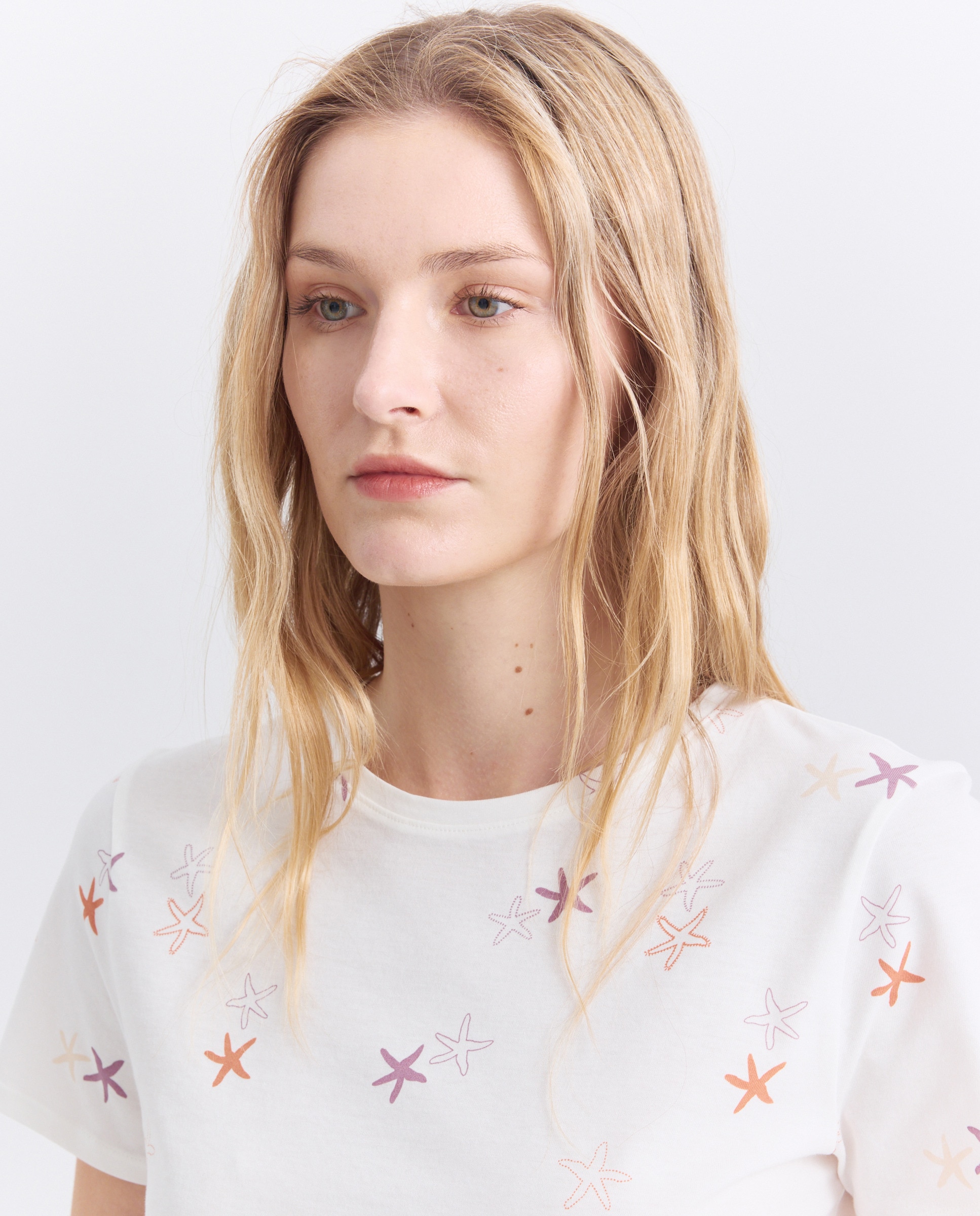 Camiseta estampada de mujer cuello caja Multicolor-4