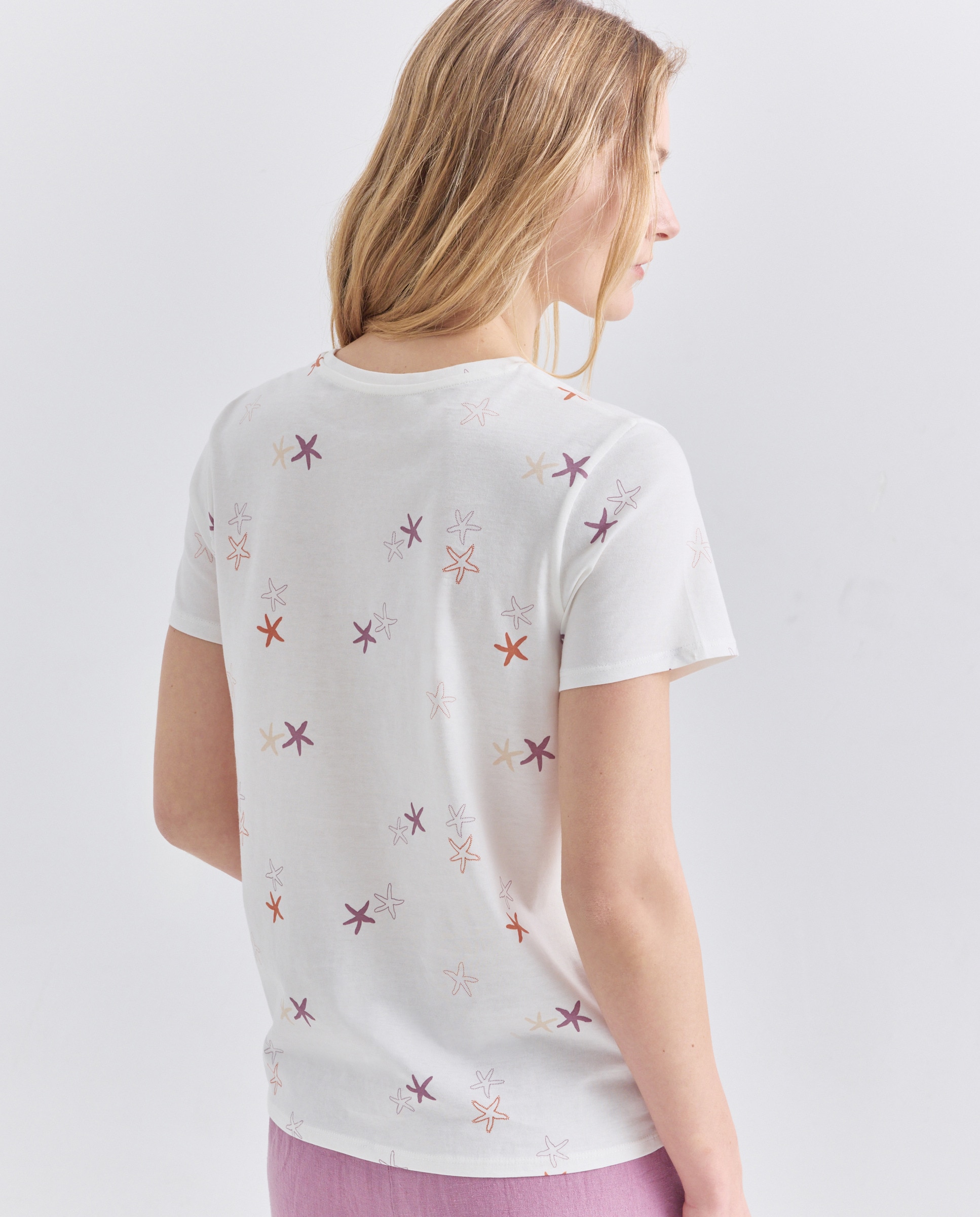 Camiseta estampada de mujer cuello caja Multicolor-3
