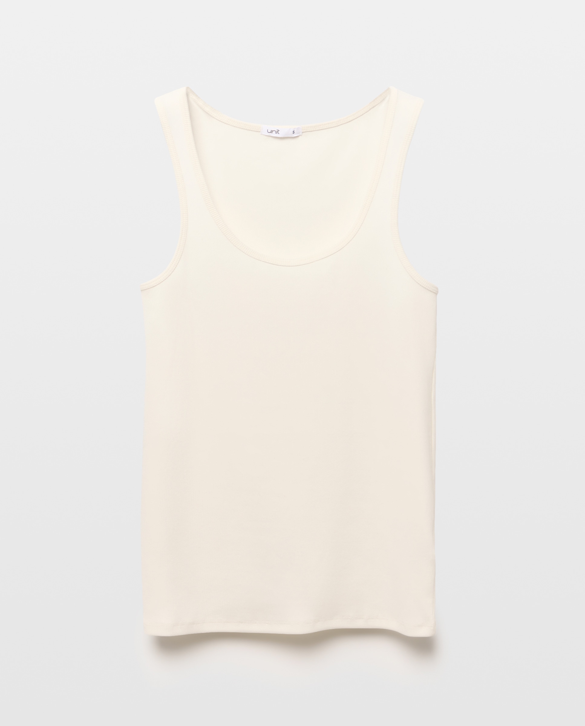 Camiseta básica de tirantes de mujer de canalé Blanco-4