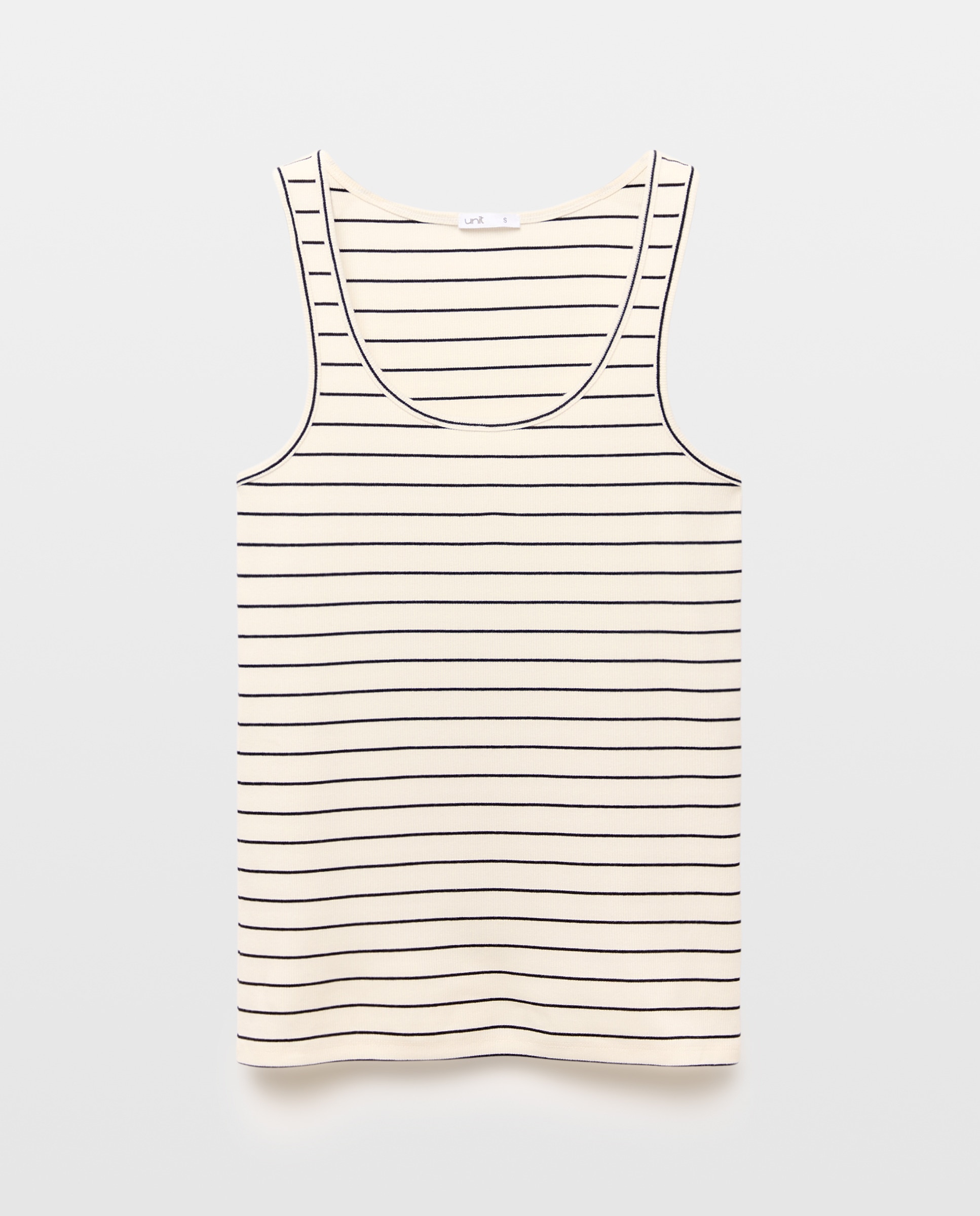 Camiseta básica de tirantes de mujer de canalé Negro-4