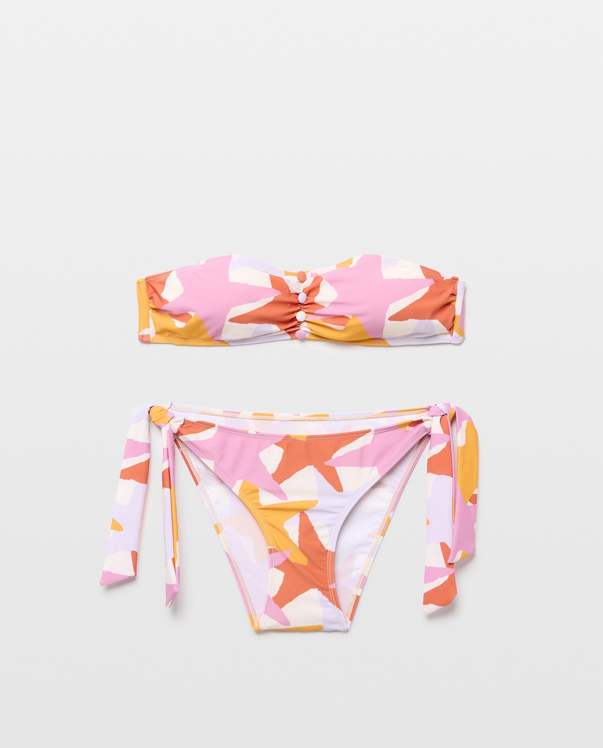 Bikini mujer botones 660 Naranja-3