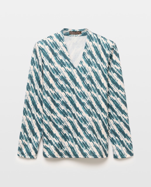 Imagem 0 de Camisola estampada de mulher com manga comprida