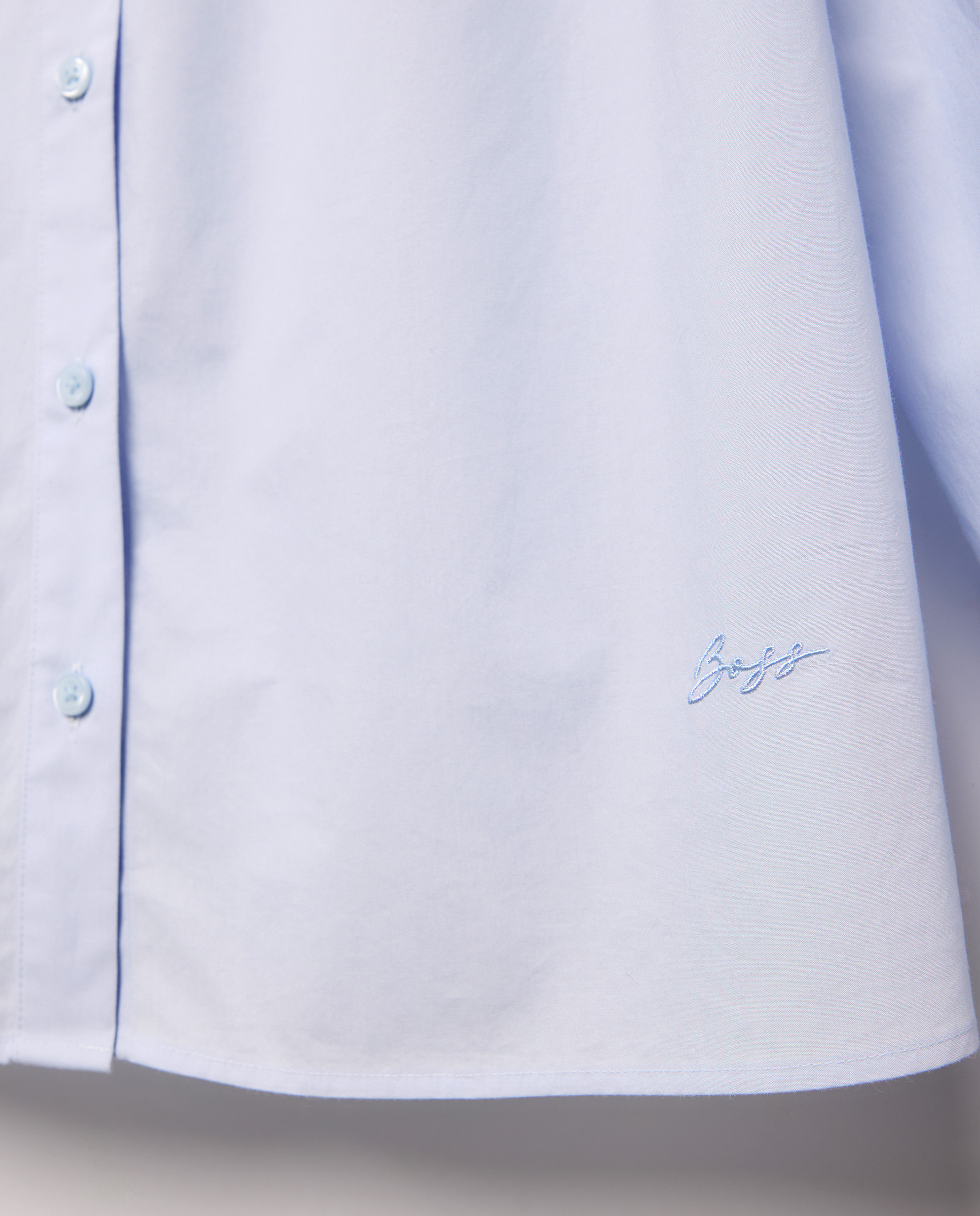 Camisa Regular com Manga Comprida. Azul-5