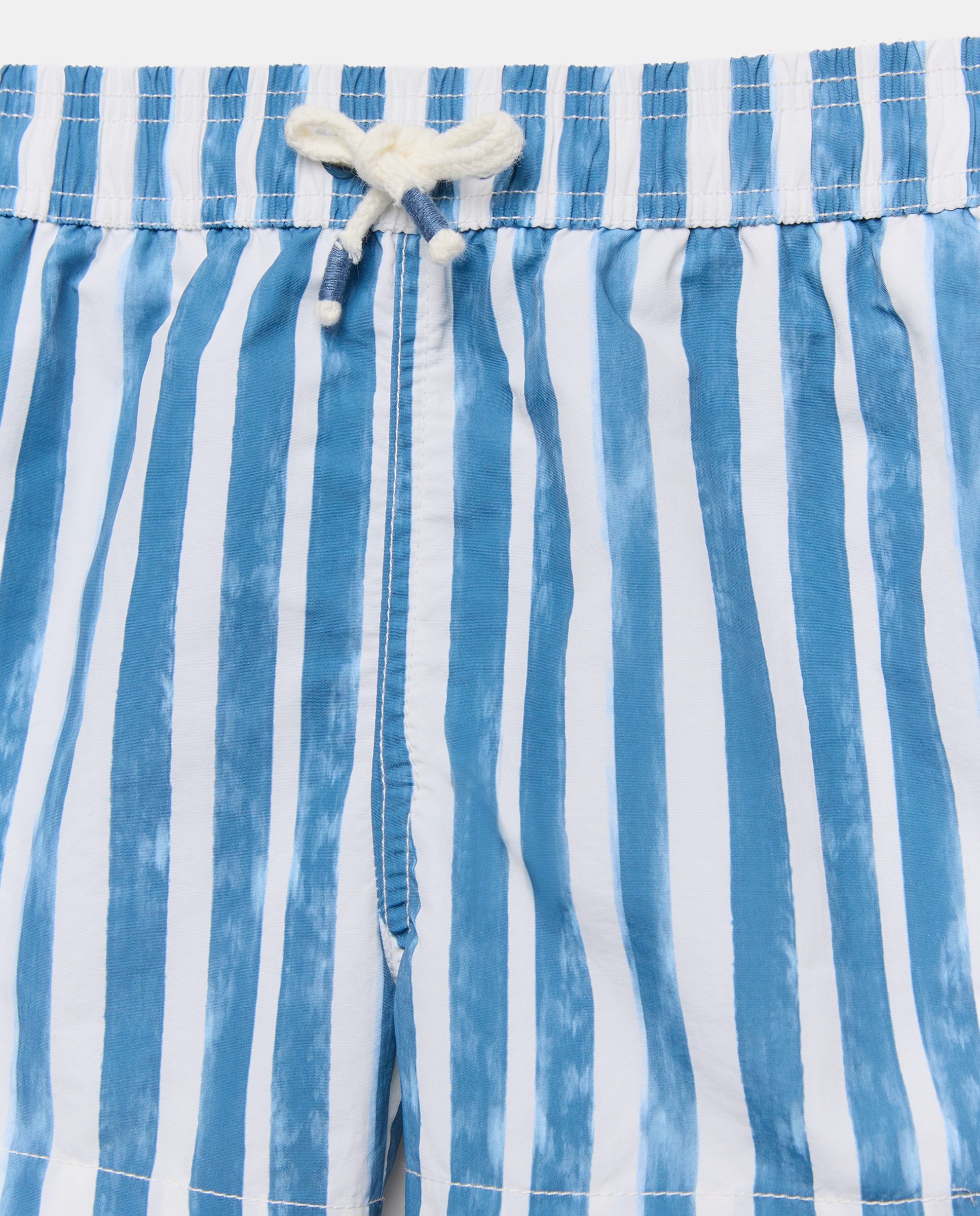 Calções de Banho de Algodão Bordado Azul-5