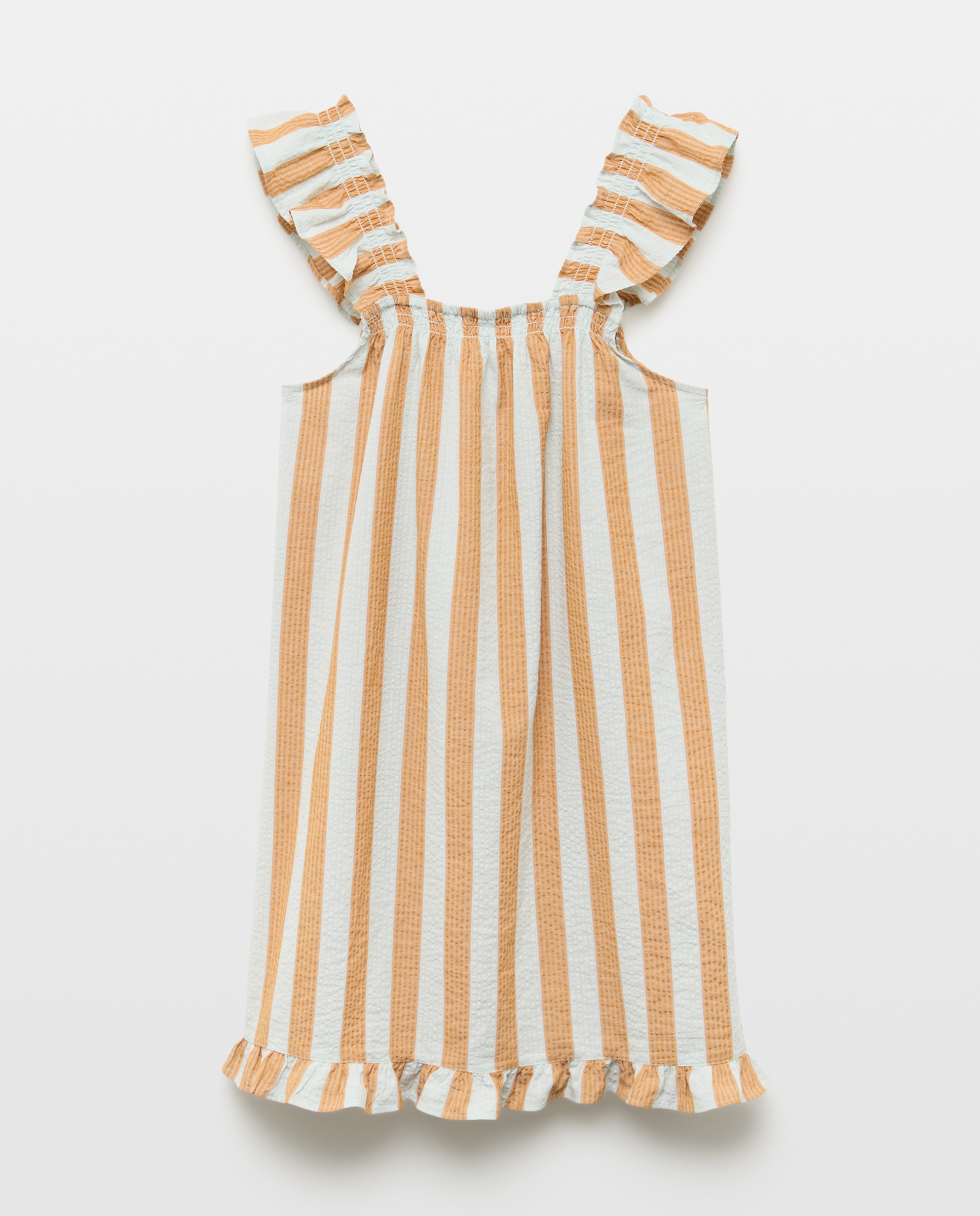 Camisón mujer algodón seersucker tirantes 450 Turquesa-3