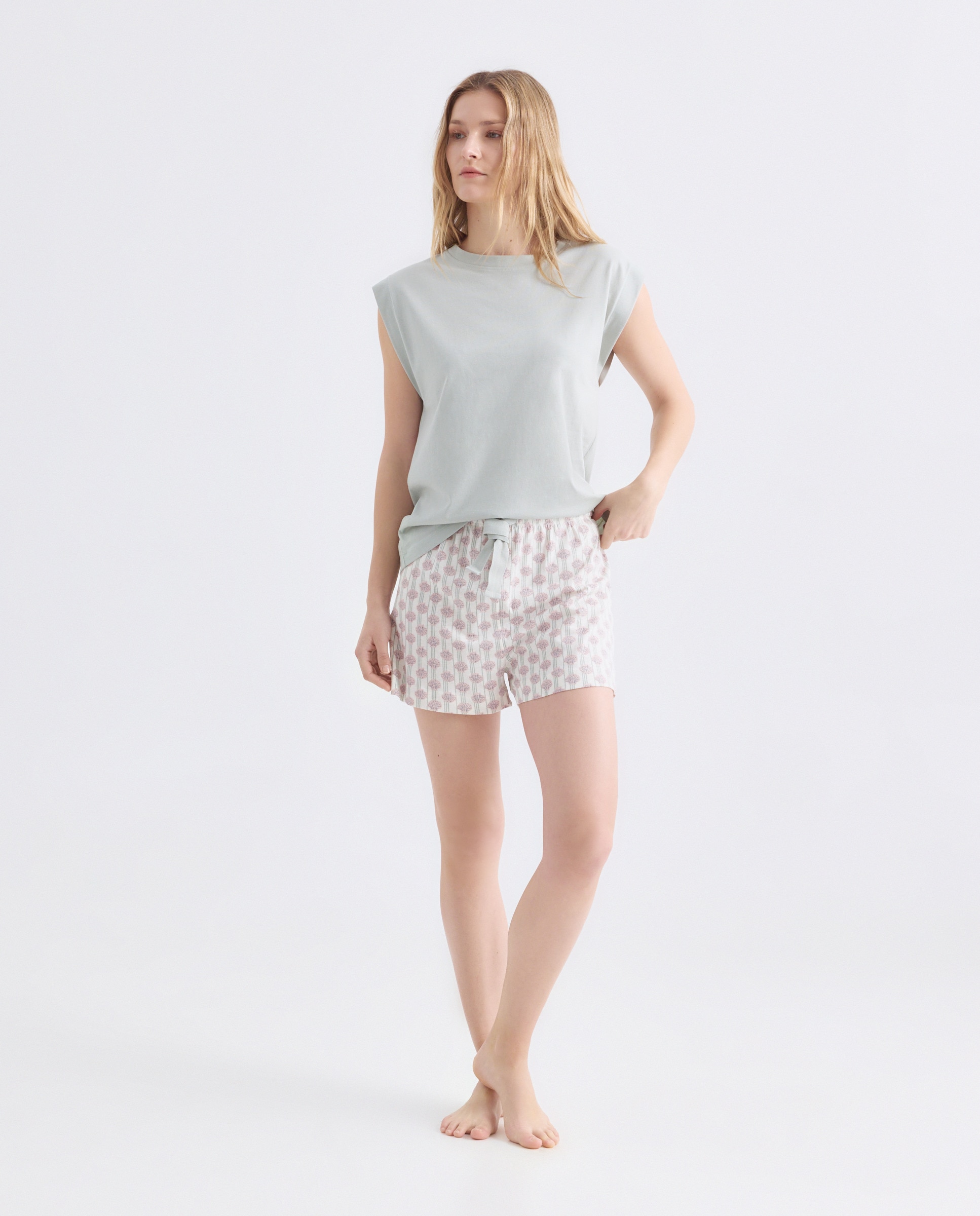 Imagen 0 de Pijama mujer corto algodón estampado