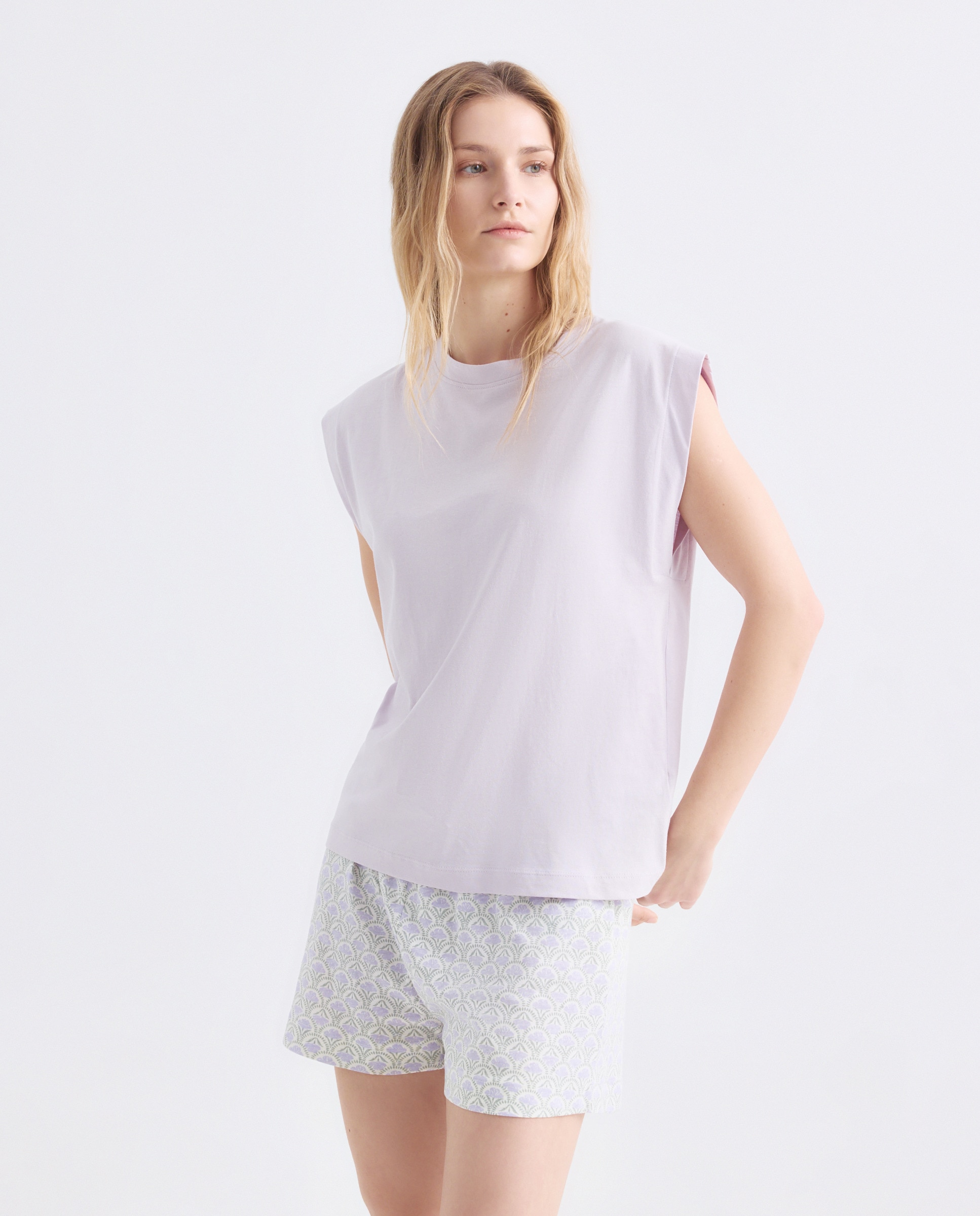 Imagen 0 de Pijama mujer corto algodón estampado