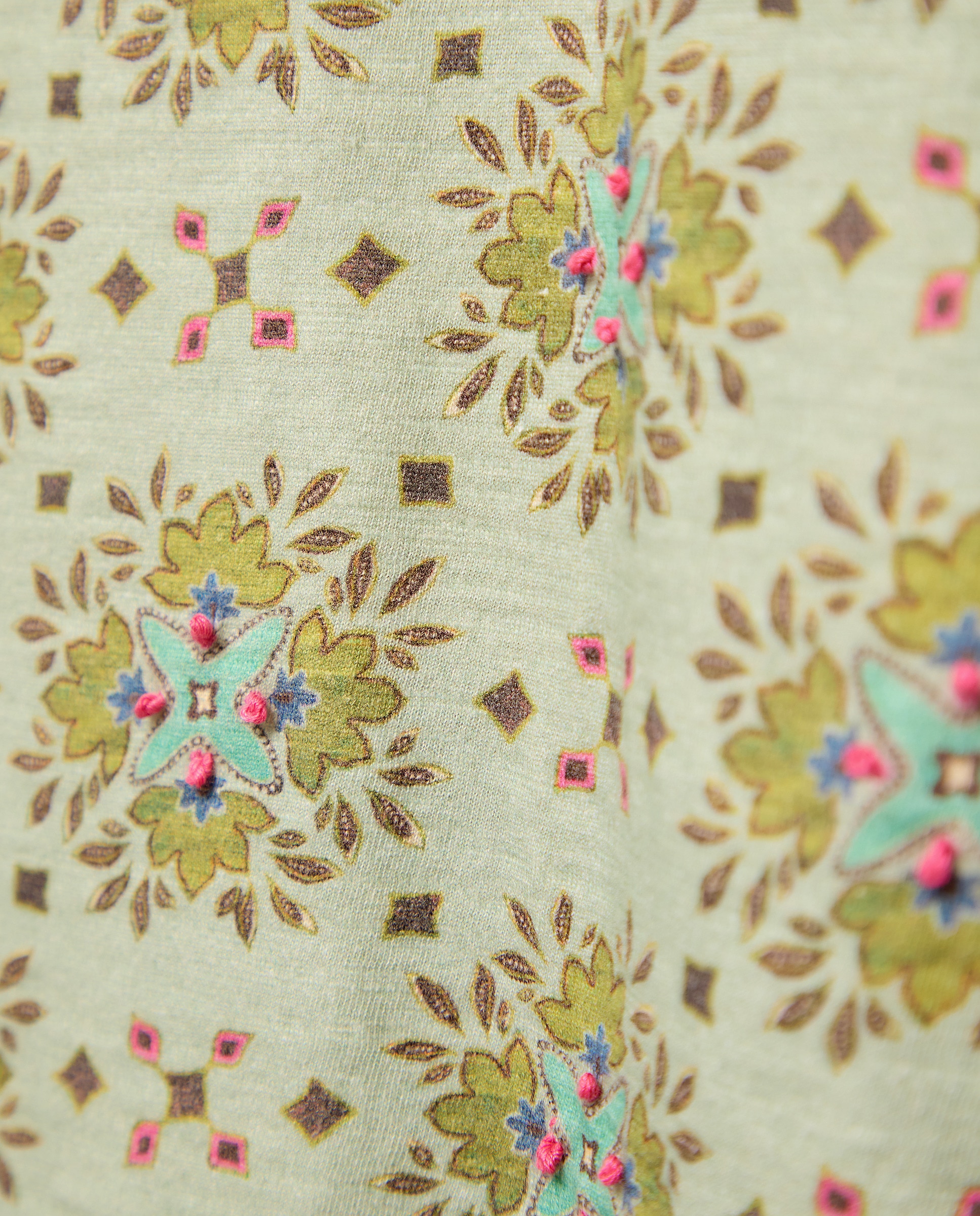 T-shirt de Manga Curta com Estampado Geométrico Verde-5