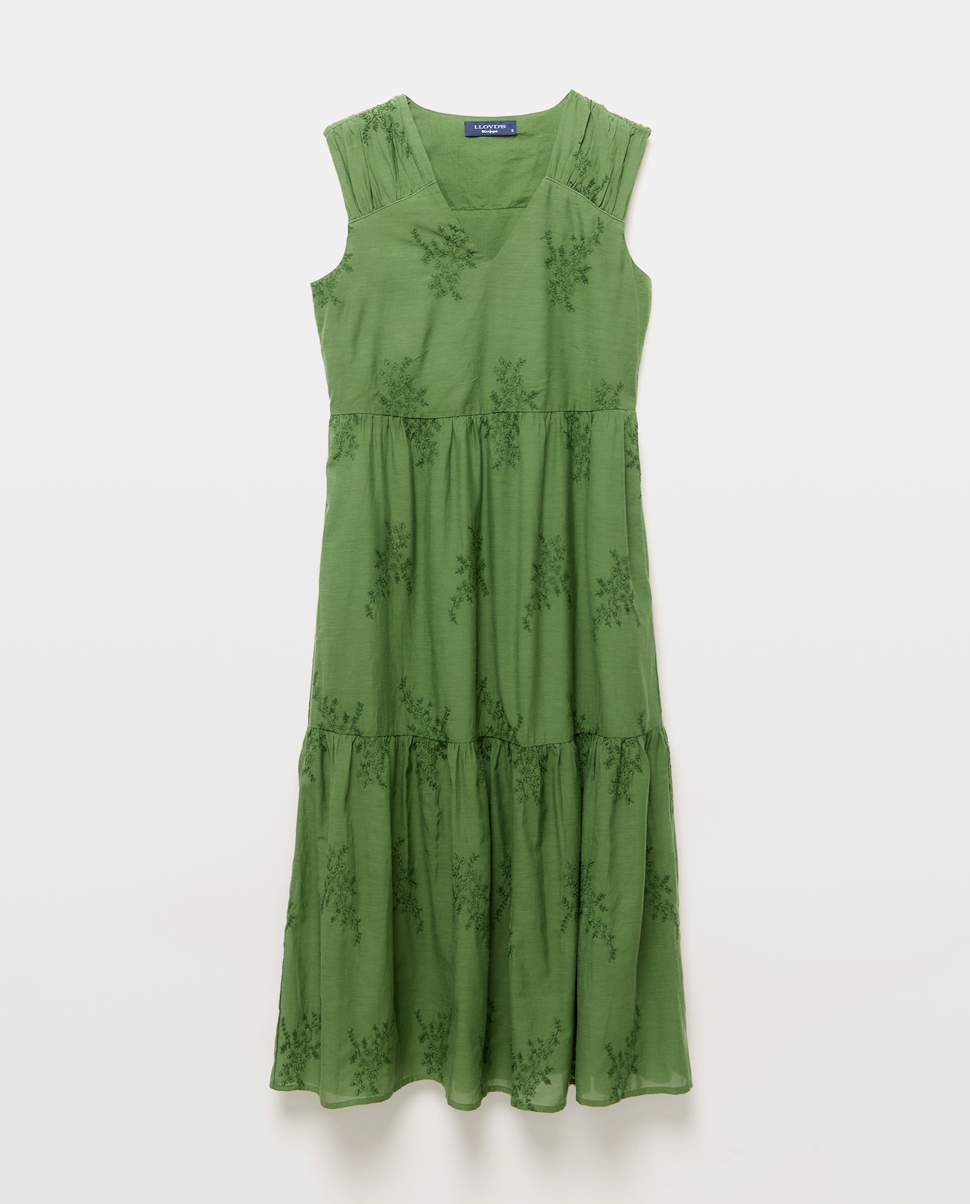 Vestido sem mangas e com decote em bico Verde-4