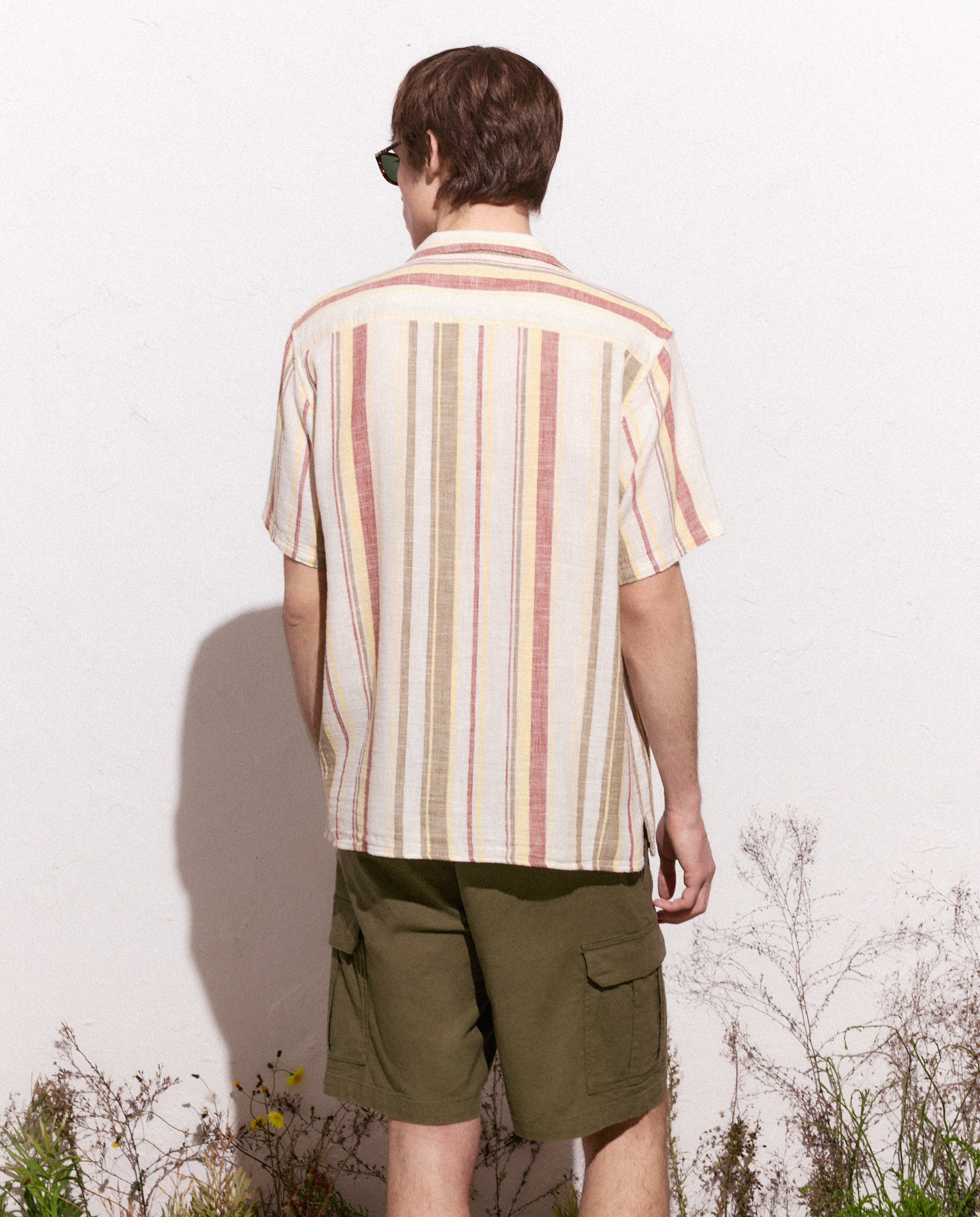 Camisa de Manga Curta Castanho-3