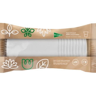 vasos compostables de papel blancos 550 cc paquete 10 unidades - El Corte Ingles