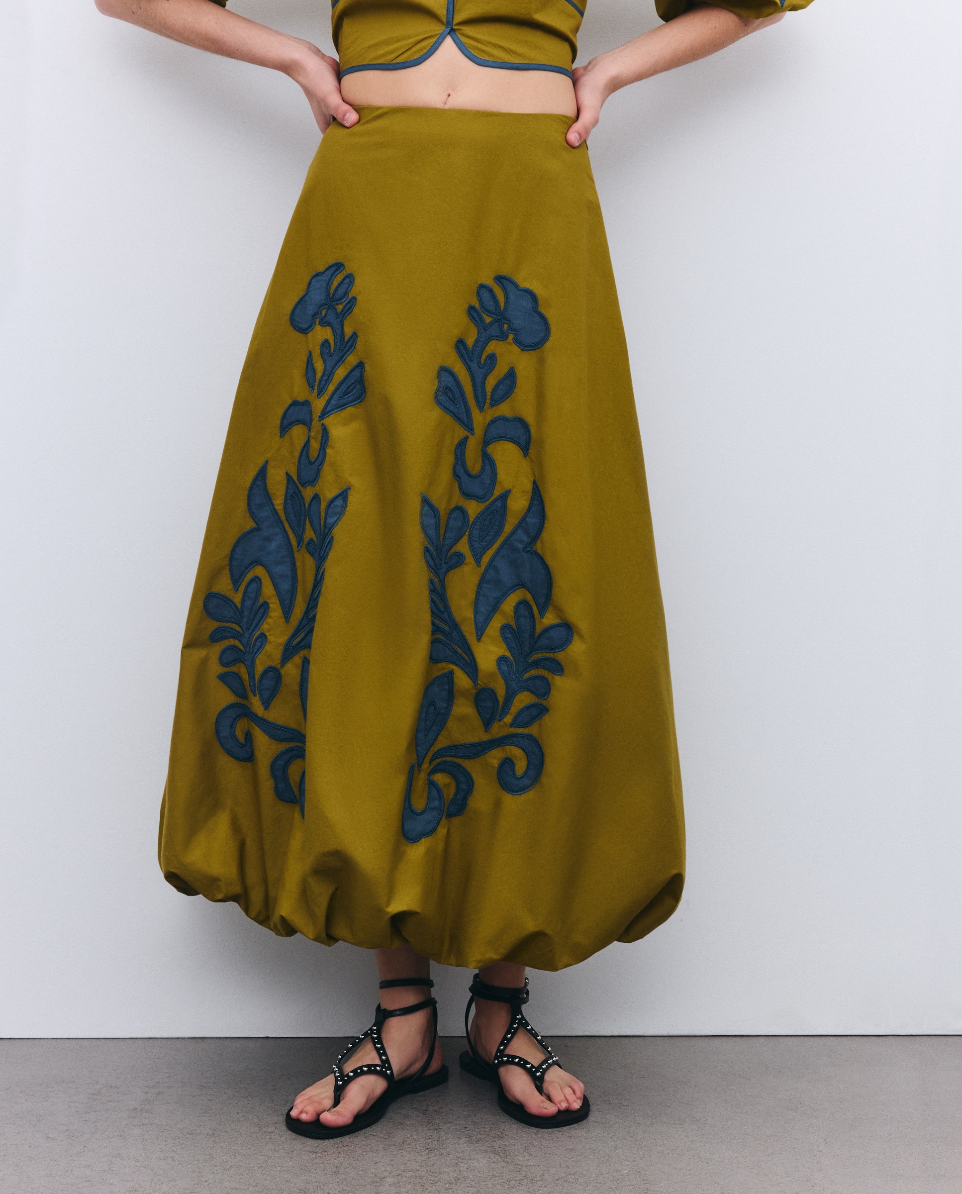 Saia Balão com Estampado Posicional Pistácio-2