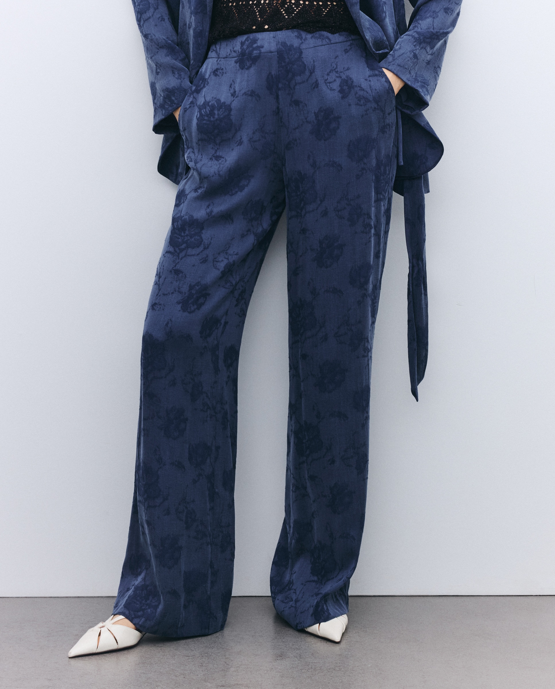 Calças de Fato Jacquard 471 Índigo-2