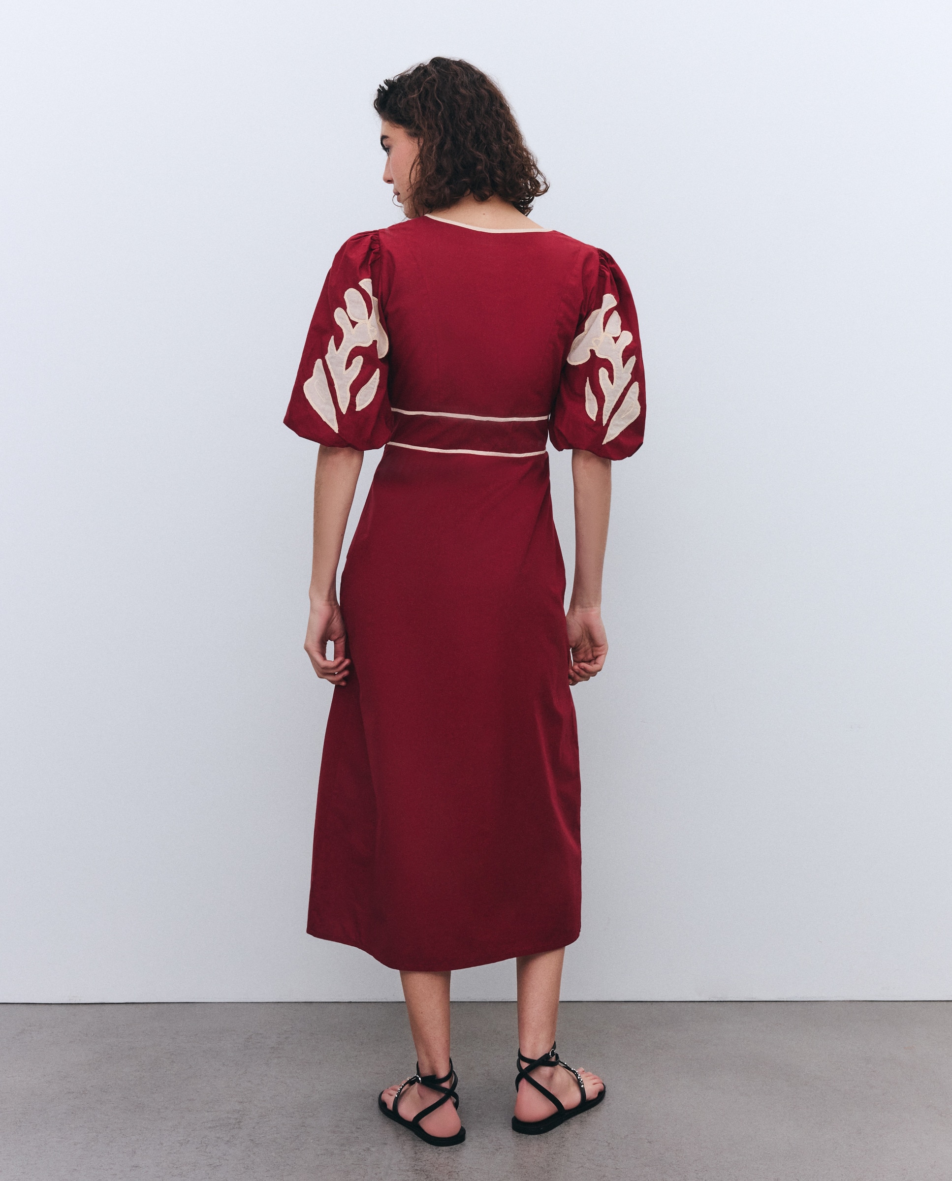 Vestido com Estampado Posicional Ameixa-3