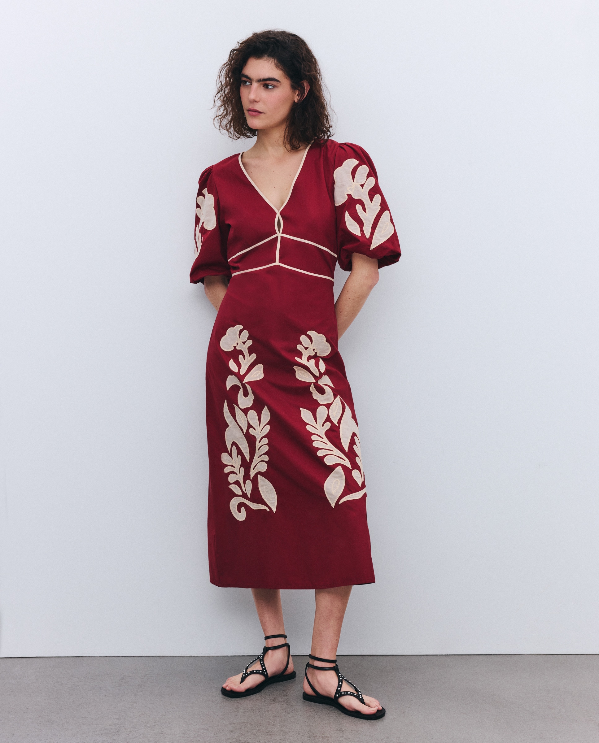 Vestido com Estampado Posicional Ameixa-2