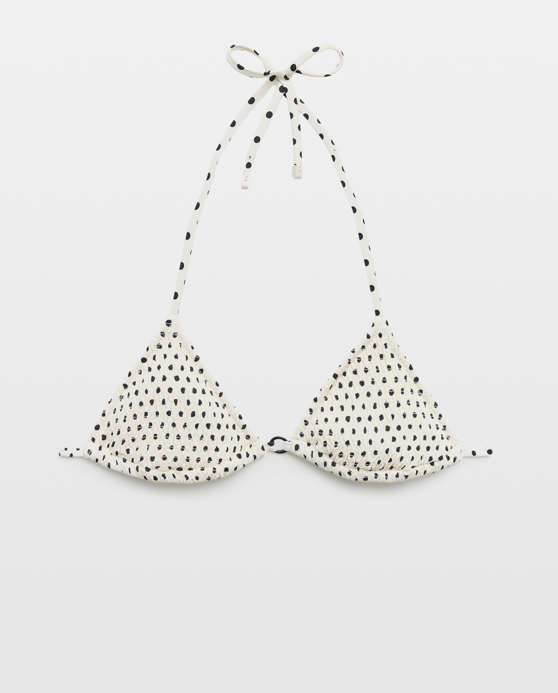 Biquíni Triangular às Bolinhas Branco-4