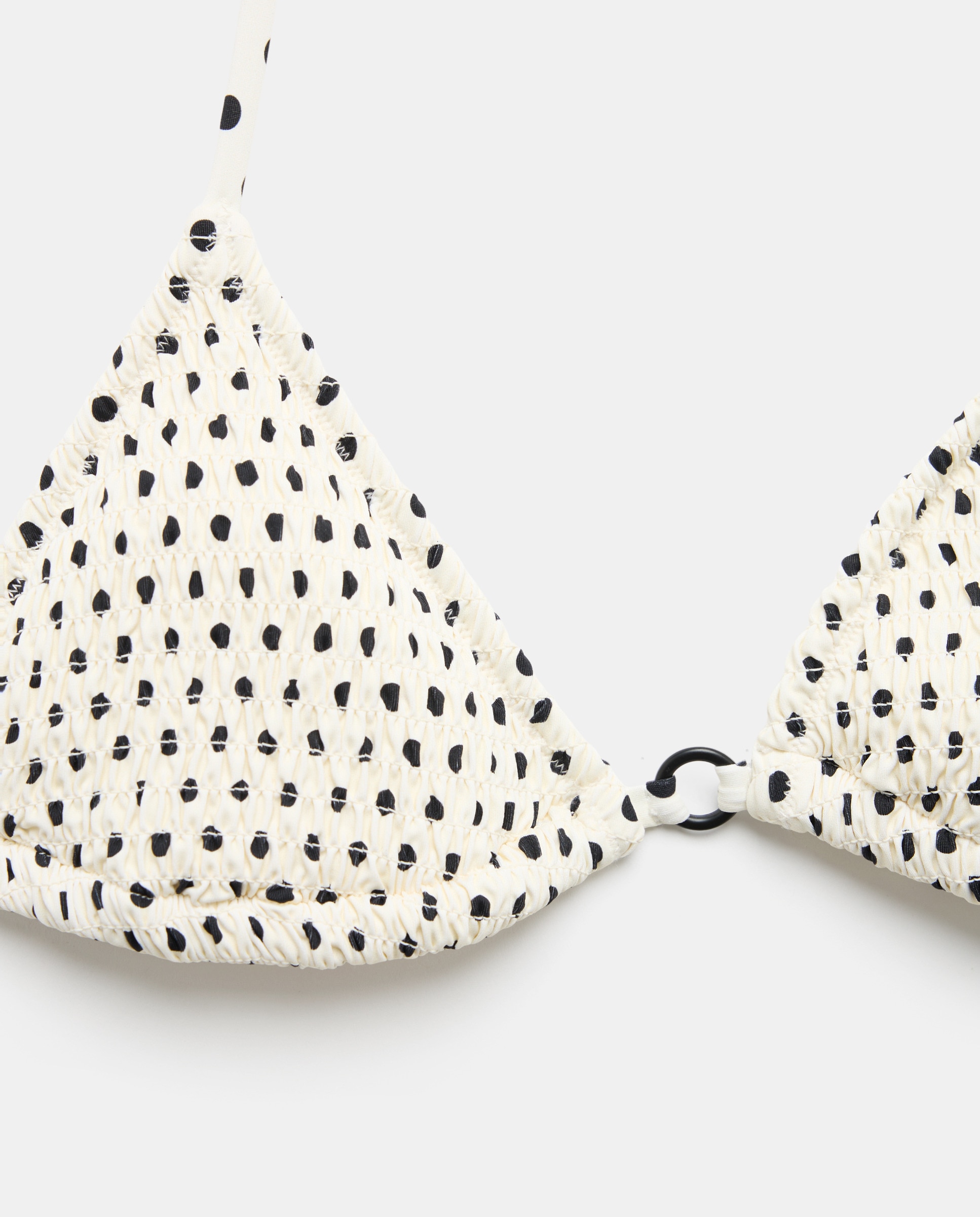 Biquíni Triangular às Bolinhas Branco-5