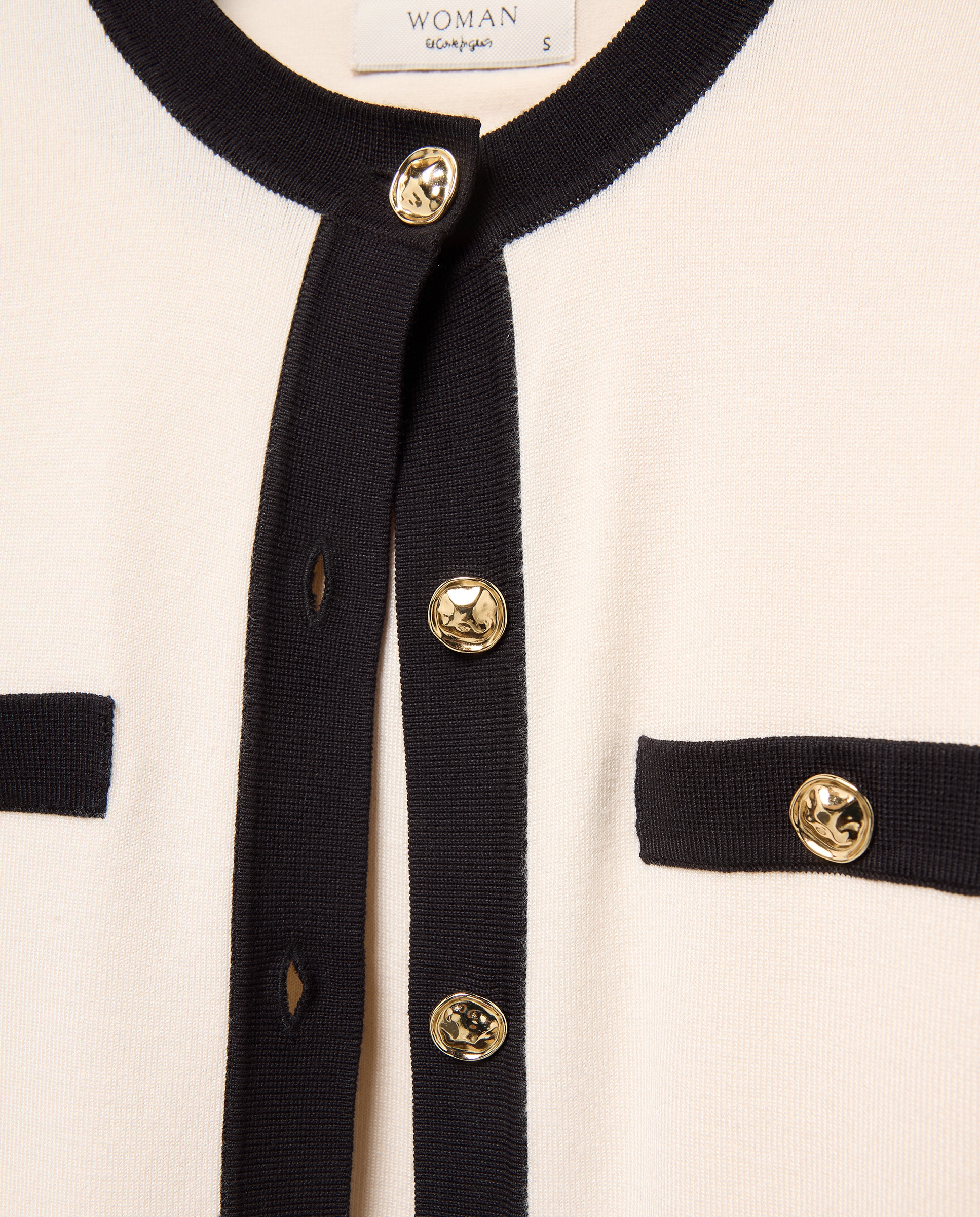 Twin Set Fitted Casaco e Camisola de Malha Lisos 120 Cru-7