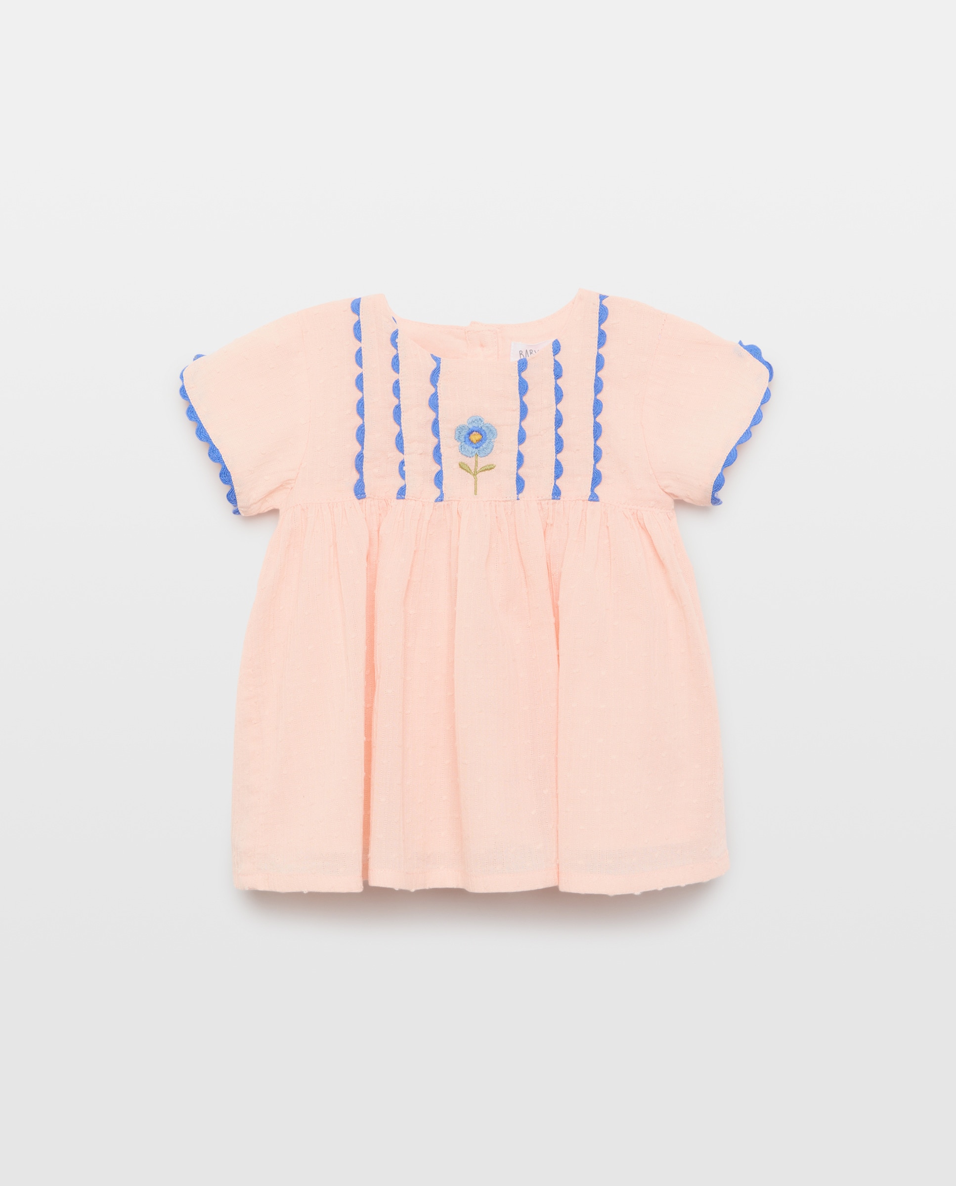 Imagem 0 de Vestido de Bebé com Manga Curta e Bolso e Sem Cueca