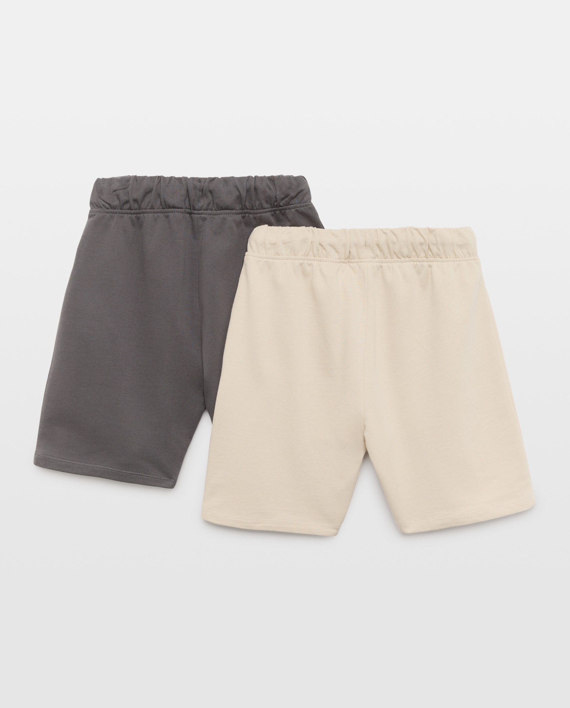 Pack 2 bermudas de niño felpa Beige-2