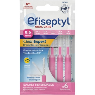cepillo interdental Clean Expert 0.6 mm flexible a 90º blister 6 unidades - Efiseptyl