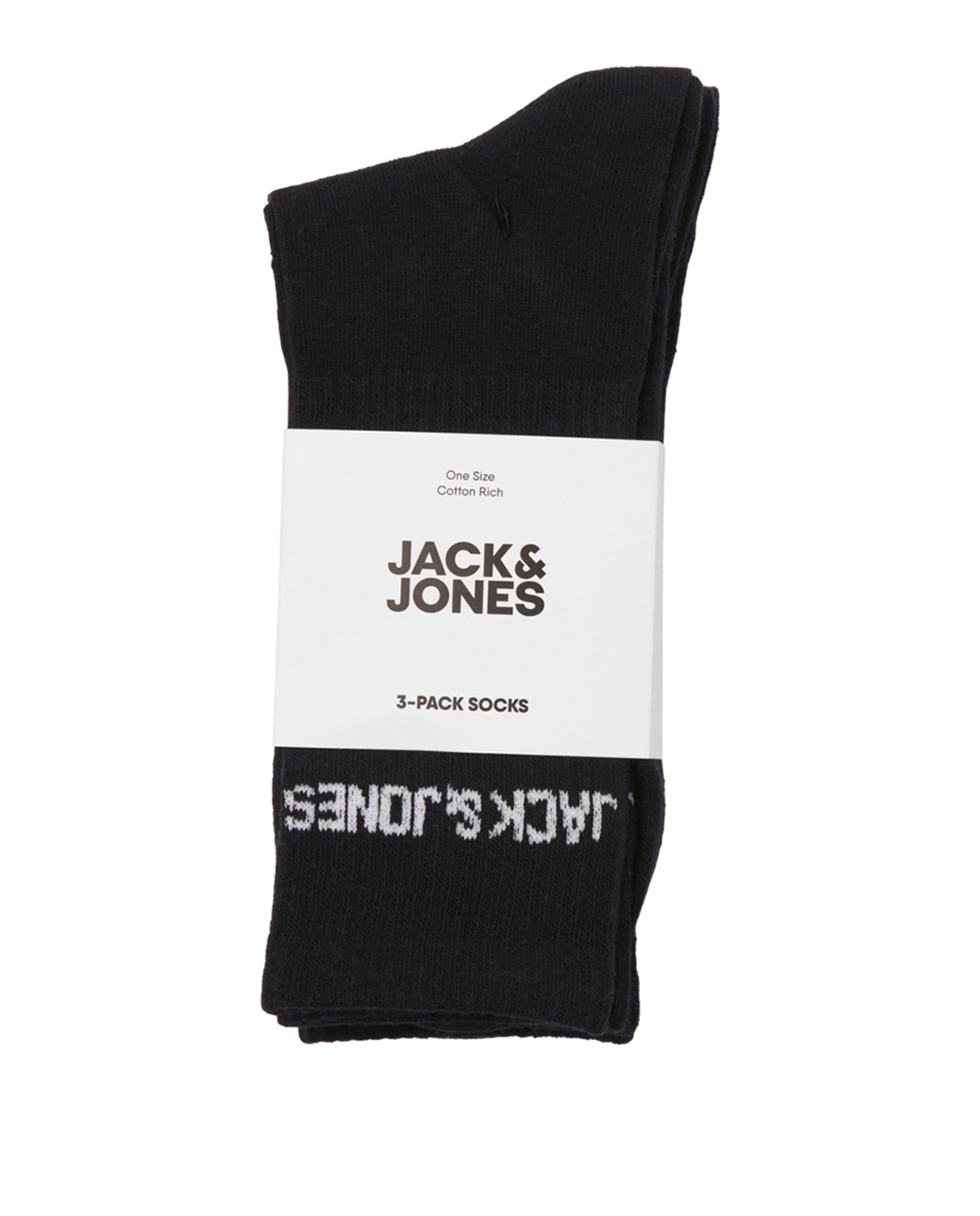 Calcetin de entrenamiento caña media pack de tres pares - Jack & Jones - Negro Negro-2